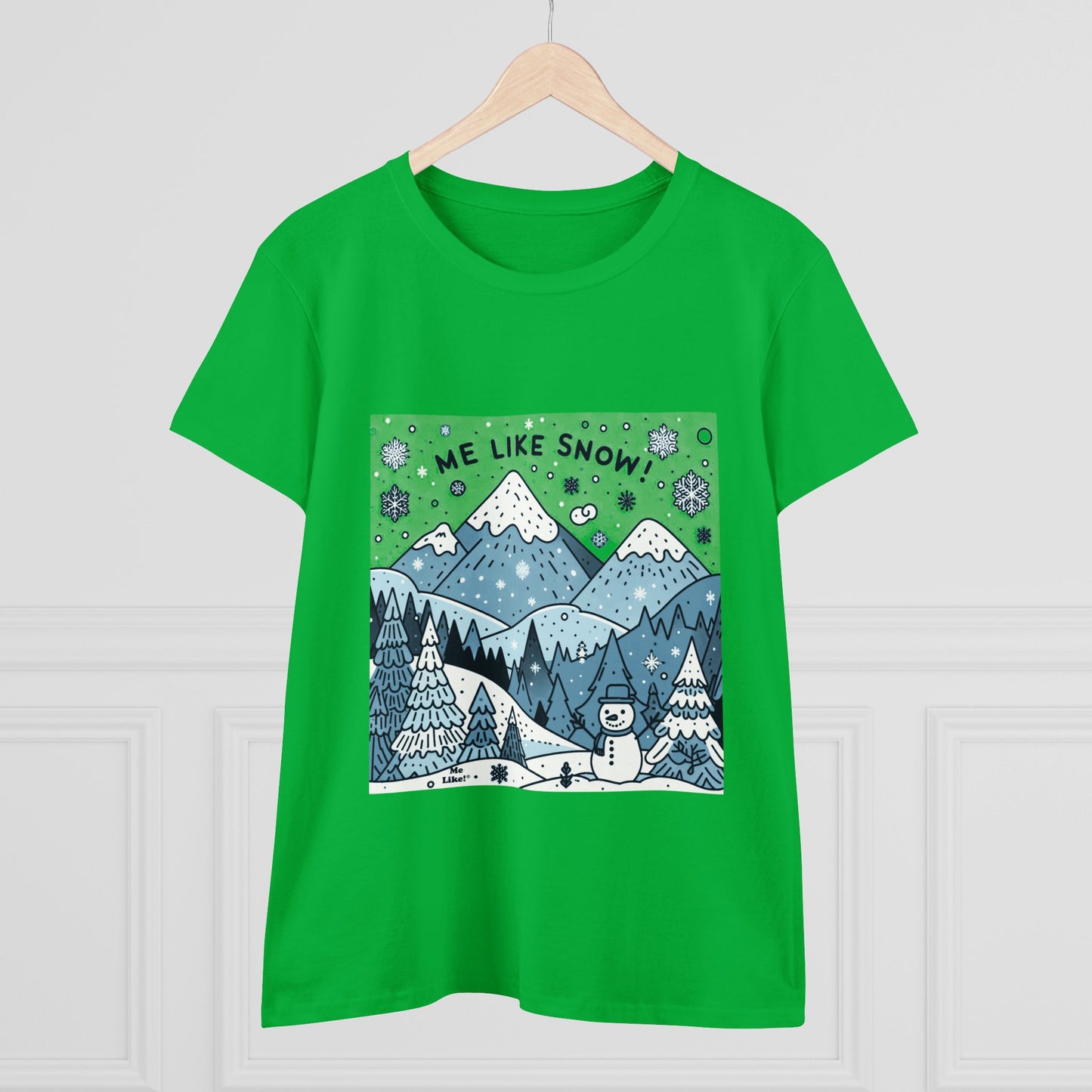 Me Like Snow! - Women's Heavy Cotton Tee - (Snowman #2)