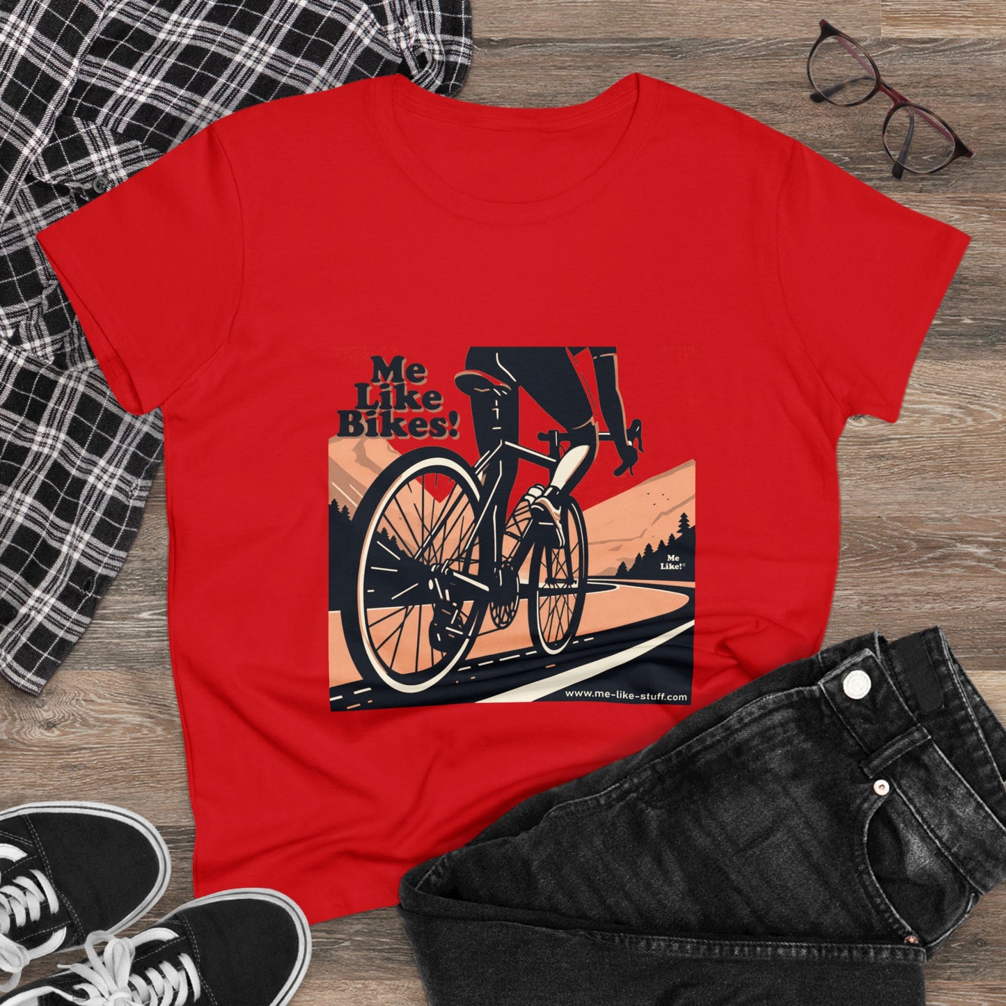 Women's Heavy Cotton Tee - Me Like Bikes! (RB #1)