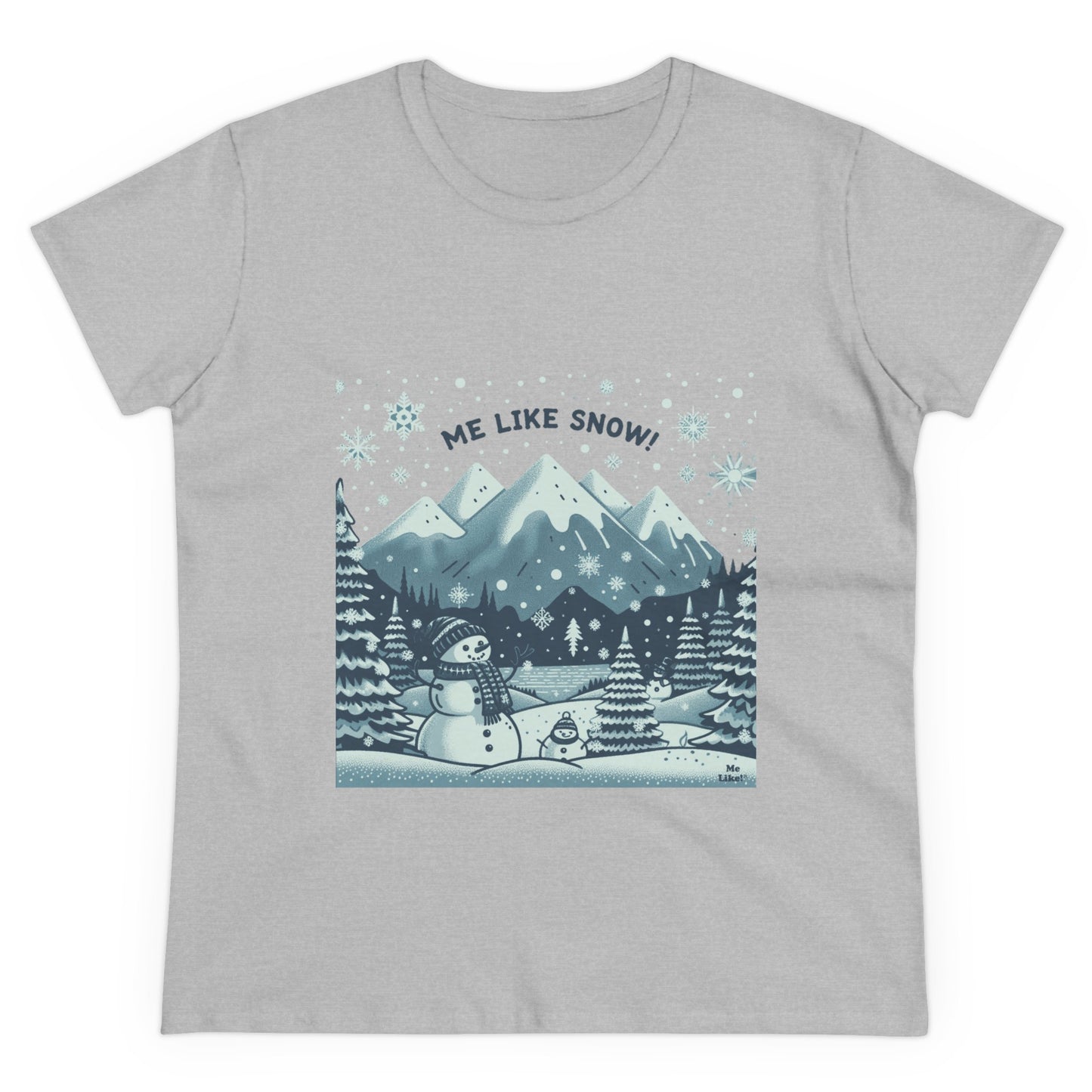 Me Like Snow! - Women's Heavy Cotton Tee - (Snowman #1)