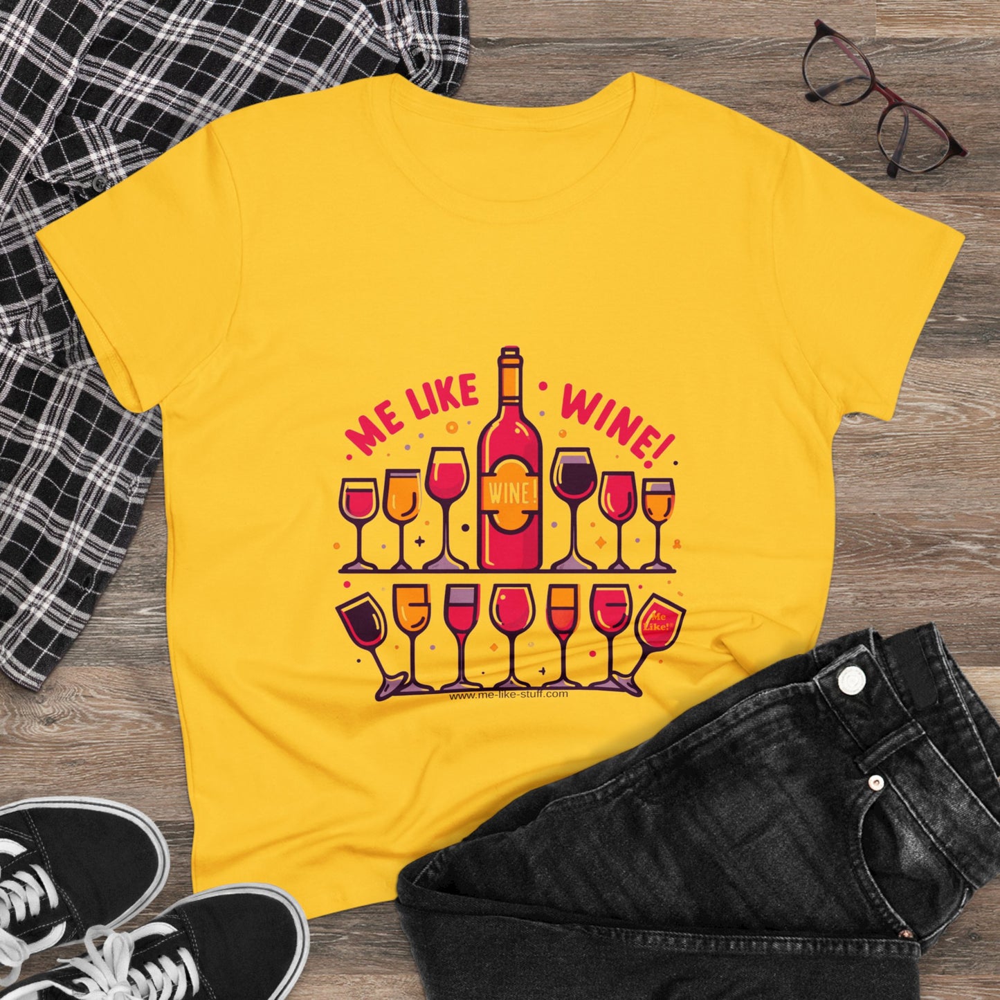 Women's Heavy Cotton Tee - Me Like Wine! (#2)