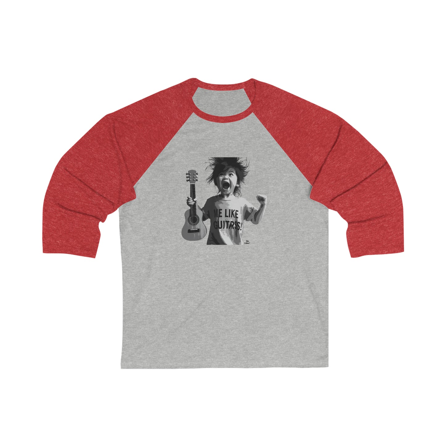 Me Like Guitars! - Unisex 3\4 Sleeve Baseball Tee - Punk #1