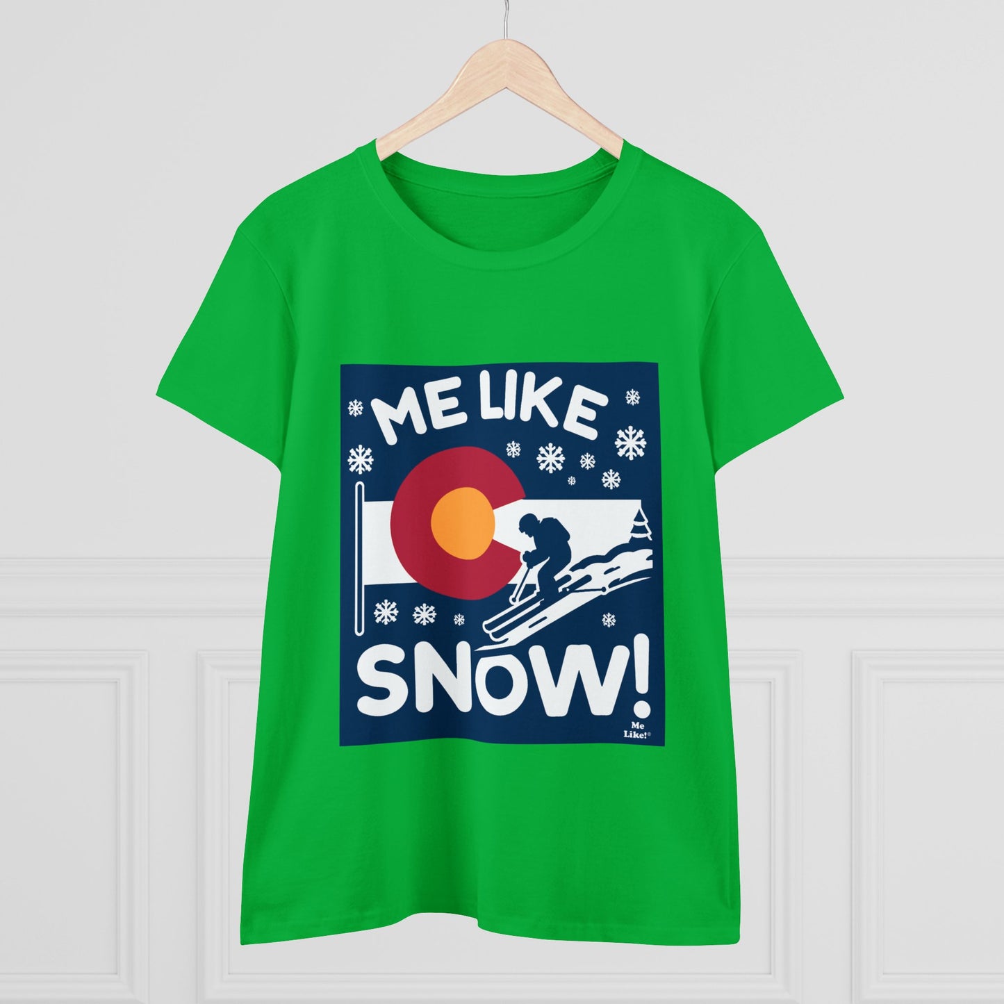 Me Like Snow! - Women's Heavy Cotton Tee - (Ski Colorado #2)