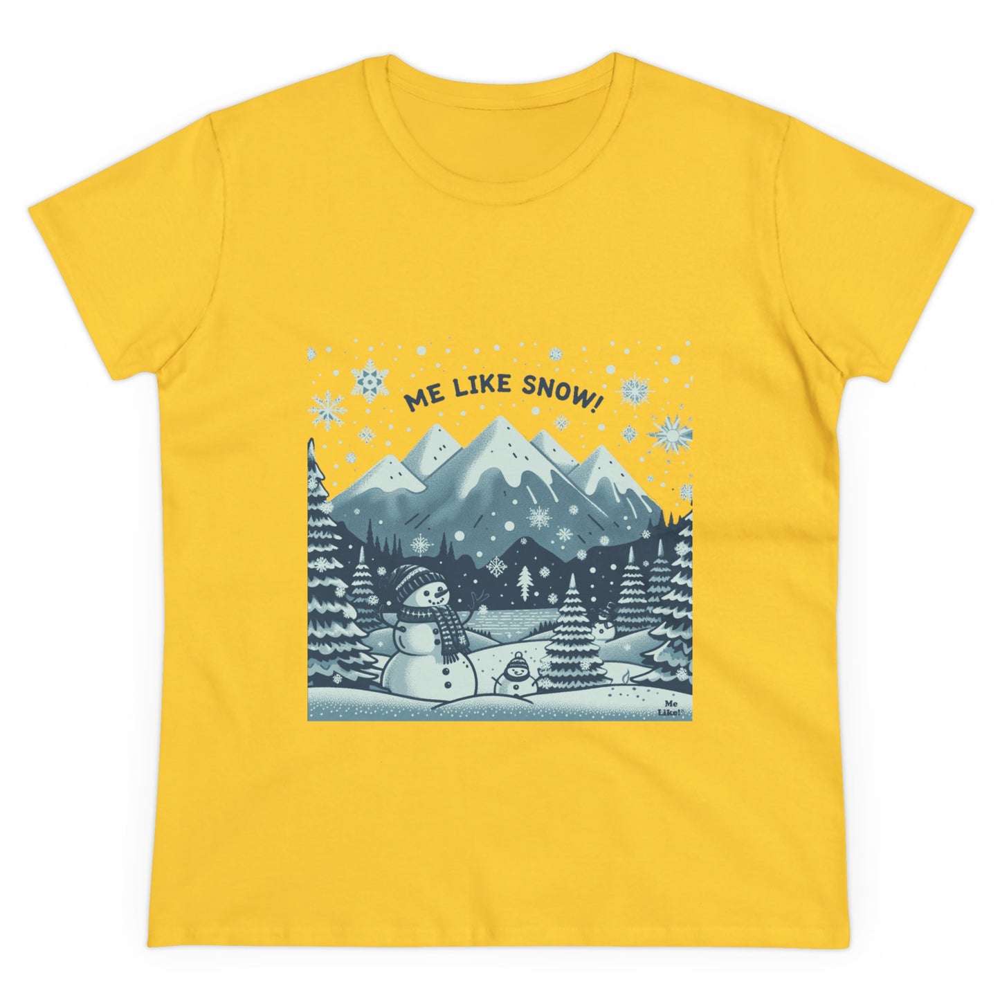 Me Like Snow! - Women's Heavy Cotton Tee - (Snowman #1)
