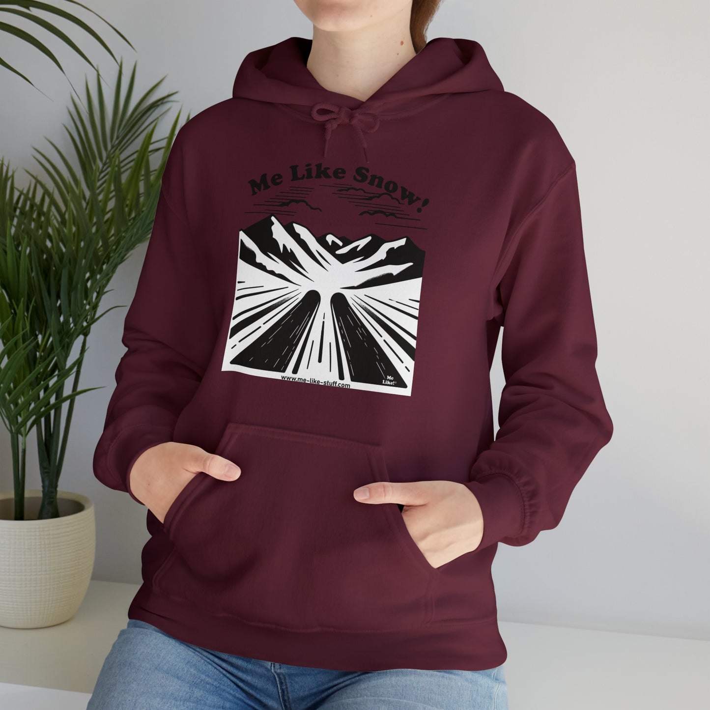 Unisex Heavy Blend™ Hooded Sweatshirt - Me Like Snow! (Ski #1)