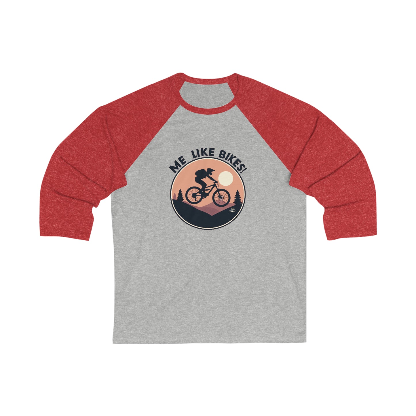Me Like Bikes! - Unisex 3\4 Sleeve Baseball Tee - (Mountain Bike #3)
