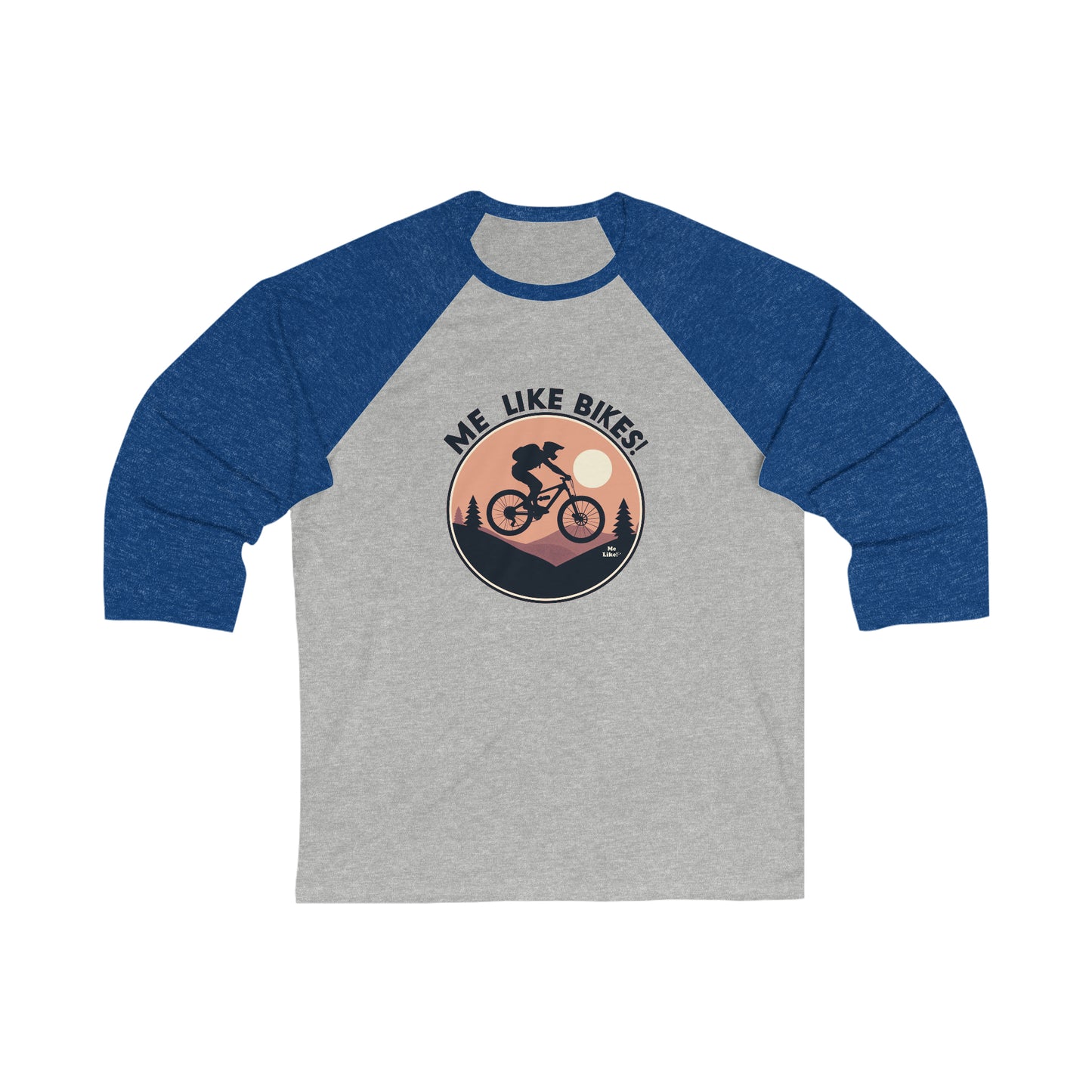 Me Like Bikes! - Unisex 3\4 Sleeve Baseball Tee - (Mountain Bike #3)