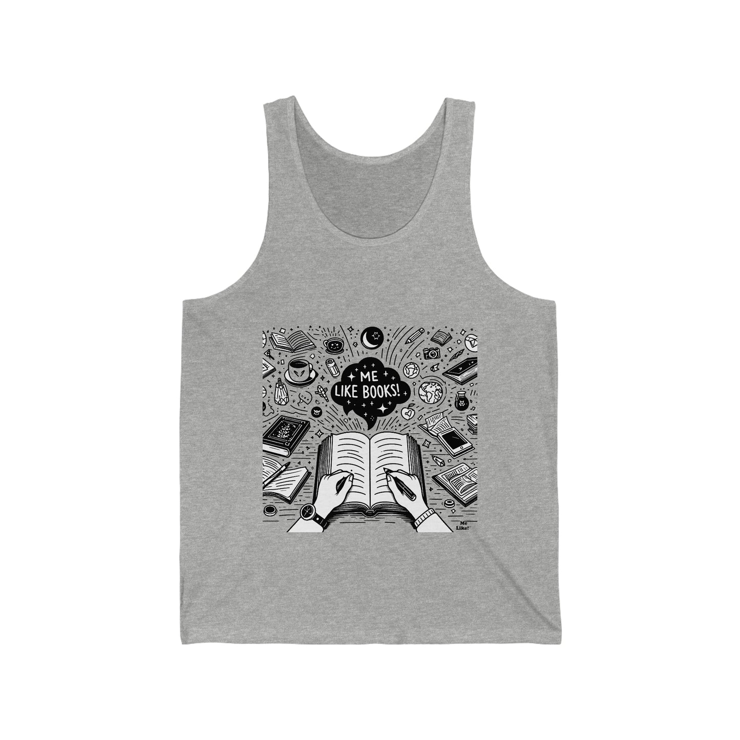Me Like Books! - Unisex Jersey Tank - (Books #3)