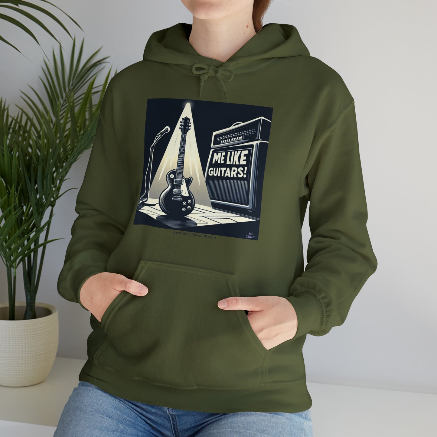 Unisex Heavy Blend™ Hooded Sweatshirt - Me Like Guitars! (Electric #1)