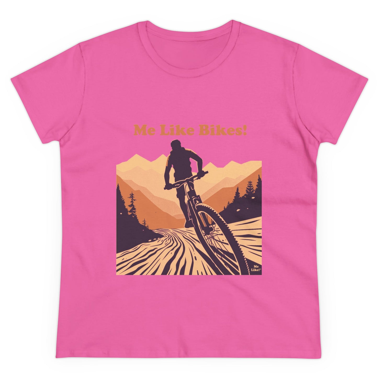 Women's Heavy Cotton Tee - Me Like Bikes! (Mountain Bike #2)