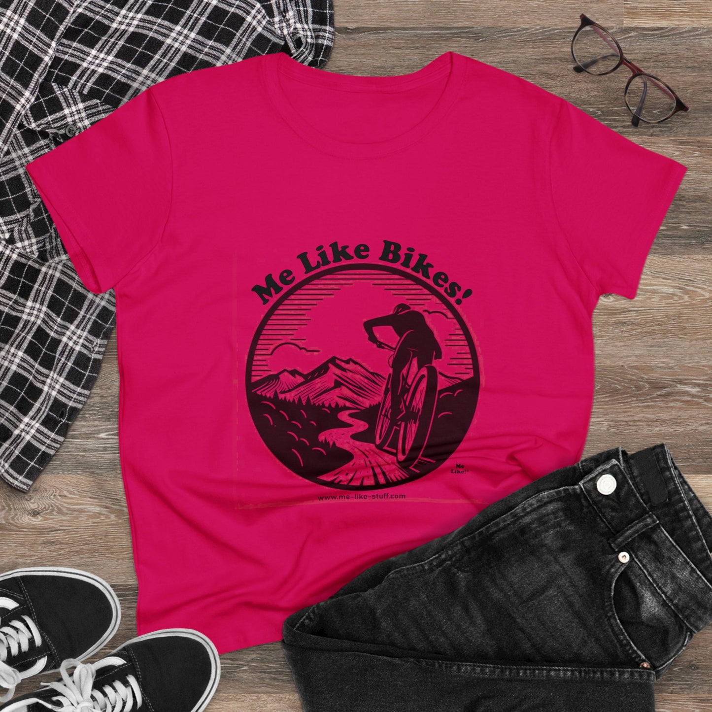 Women's Heavy Cotton Tee - Me Like Bikes! (MB #1)