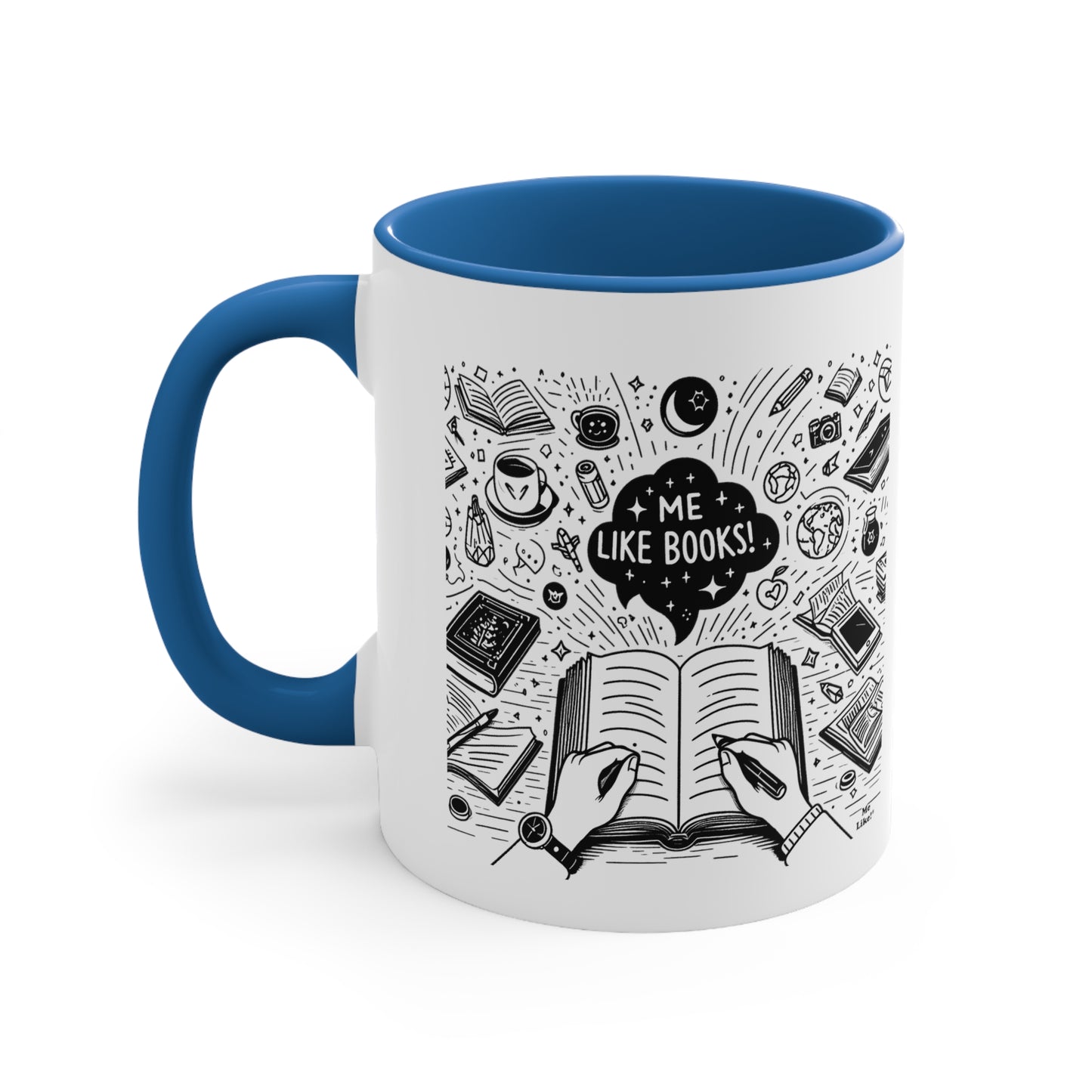 Me Like Books! - Accent Coffee Mug, 11oz - (Books #3)