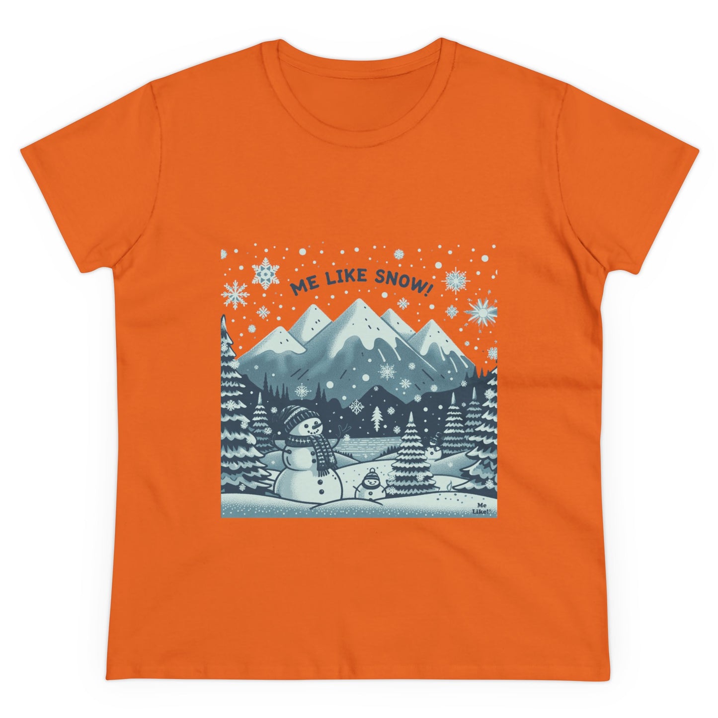 Me Like Snow! - Women's Heavy Cotton Tee - (Snowman #1)