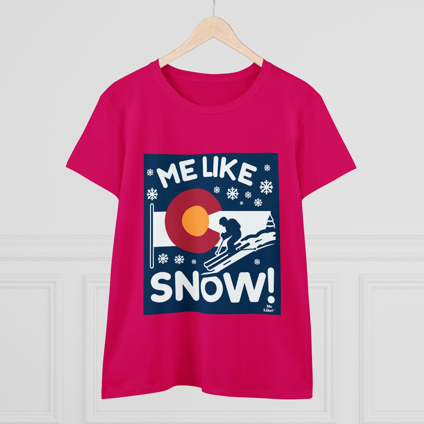 Me Like Snow! - Women's Heavy Cotton Tee - (Ski Colorado #2)