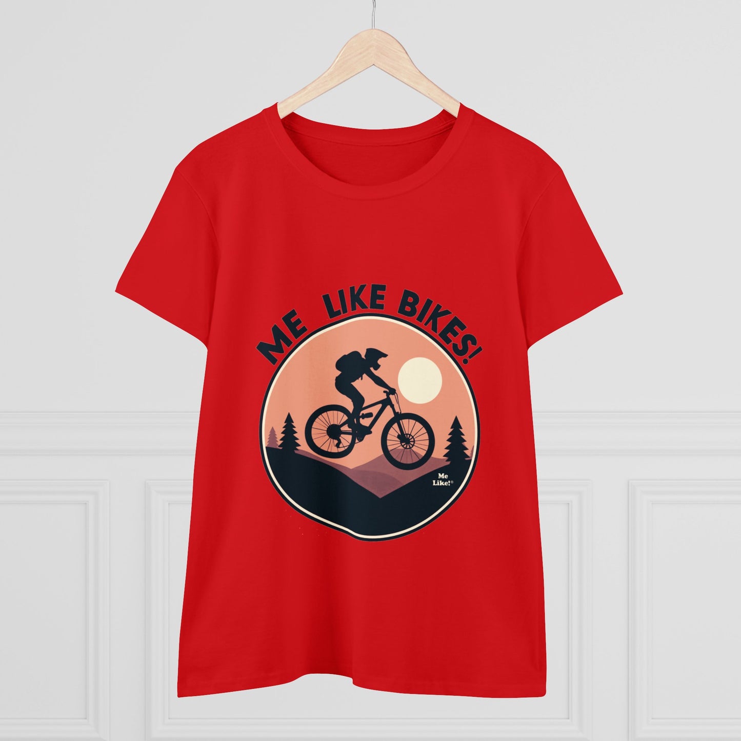 Me Like Bikes! - Women's Heavy Cotton Tee - (Mountain Bike #3)