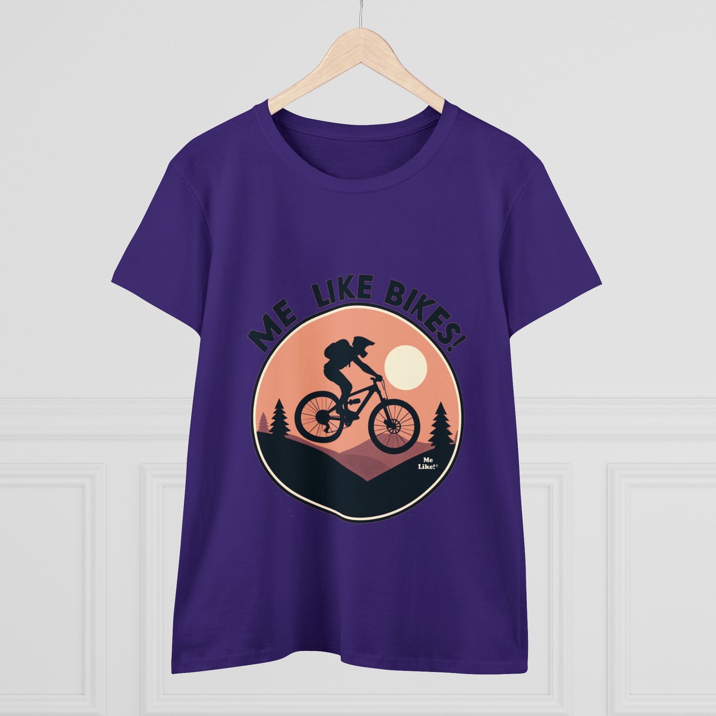 Me Like Bikes! - Women's Heavy Cotton Tee - (Mountain Bike #3)