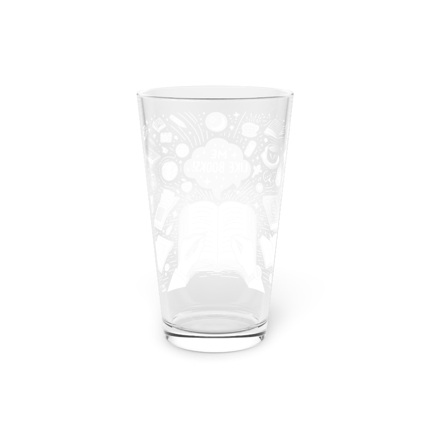 Me Like Books! - Pint Glass, 16oz - (Books #3)