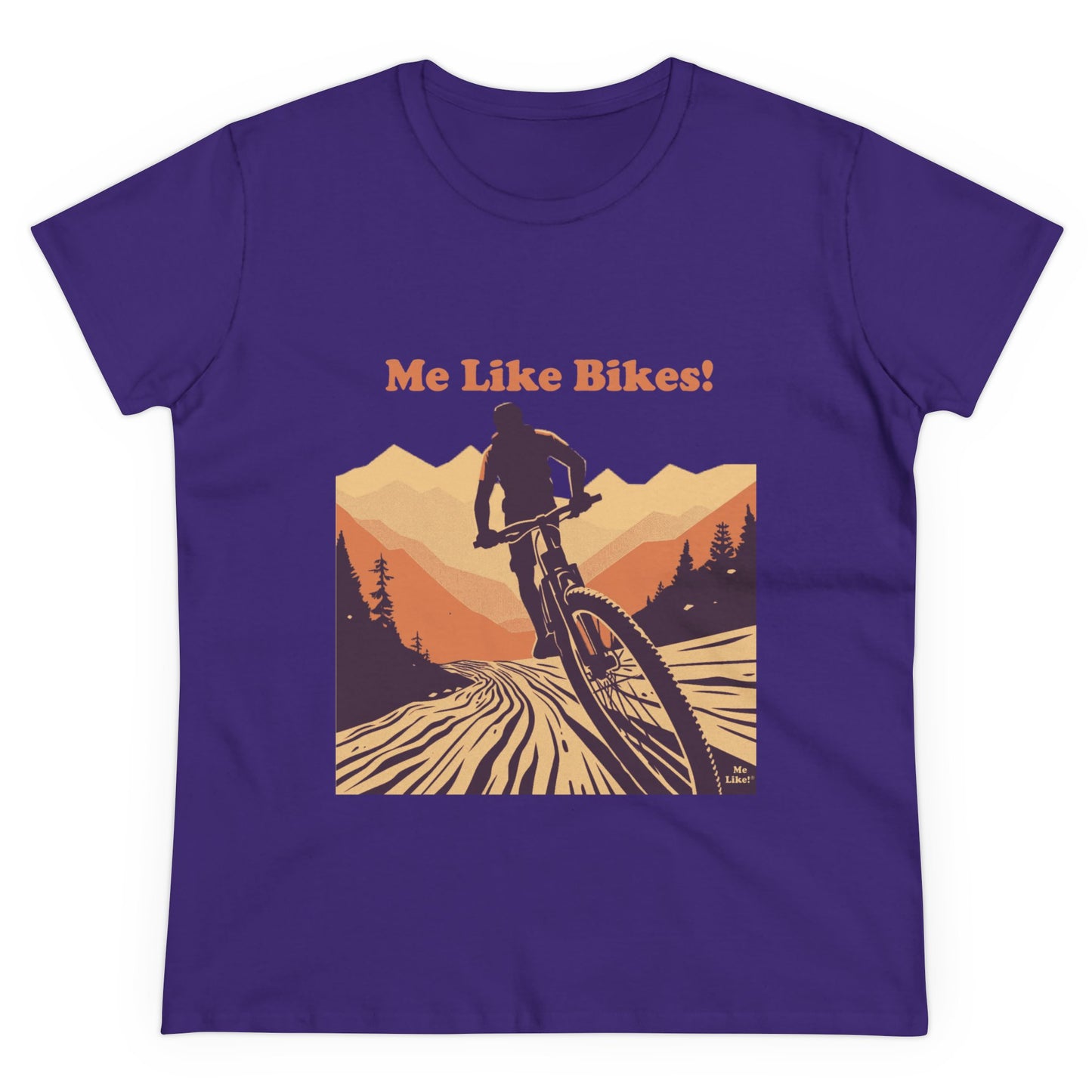 Women's Heavy Cotton Tee - Me Like Bikes! (Mountain Bike #2)