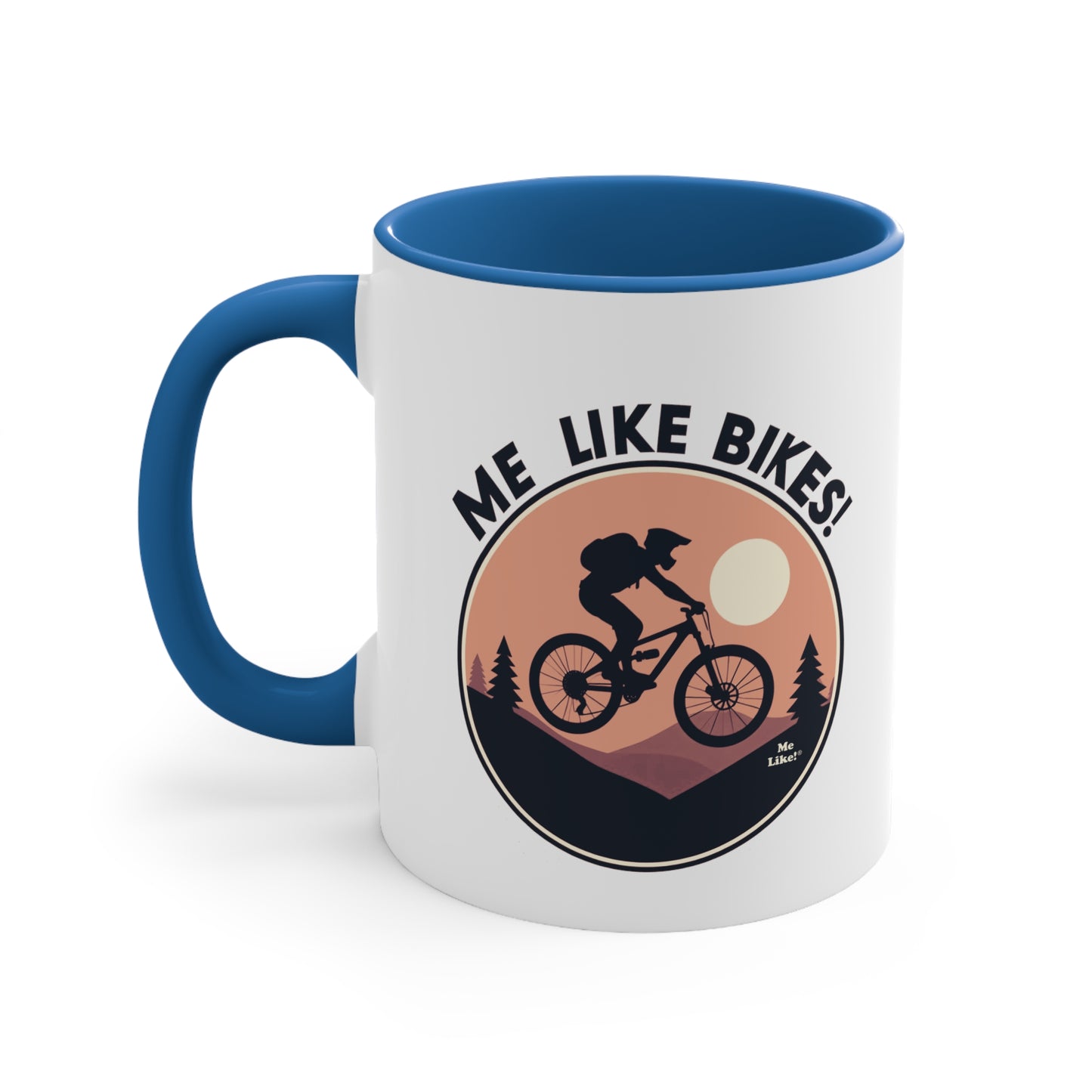 Me Like Bikes! - Accent Coffee Mug, 11oz - (Mountain Bike #3)