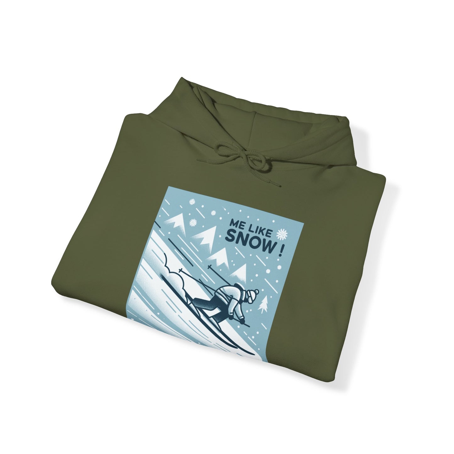 Unisex Heavy Blend™ Hooded Sweatshirt - Me Like Snow! (Ski #2)
