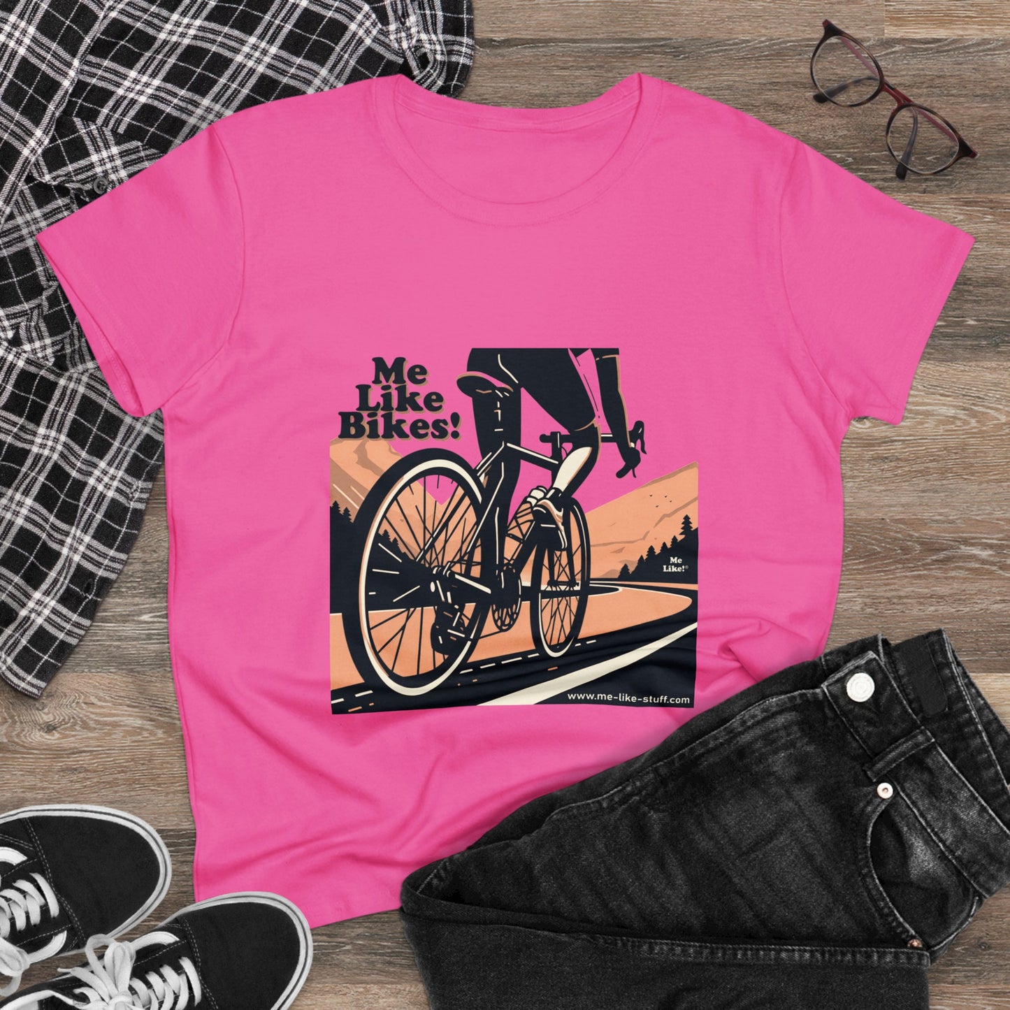 Women's Heavy Cotton Tee - Me Like Bikes! (RB #1)