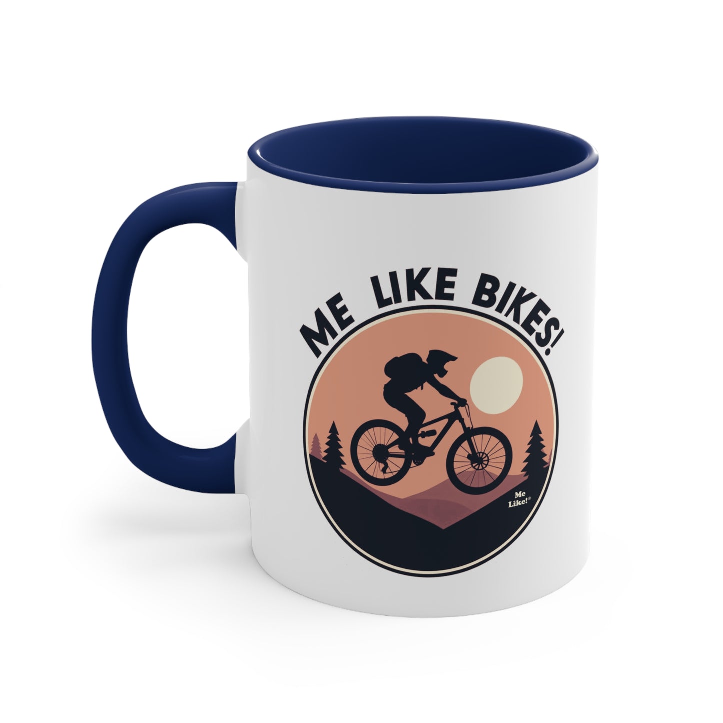 Me Like Bikes! - Accent Coffee Mug, 11oz - (Mountain Bike #3)