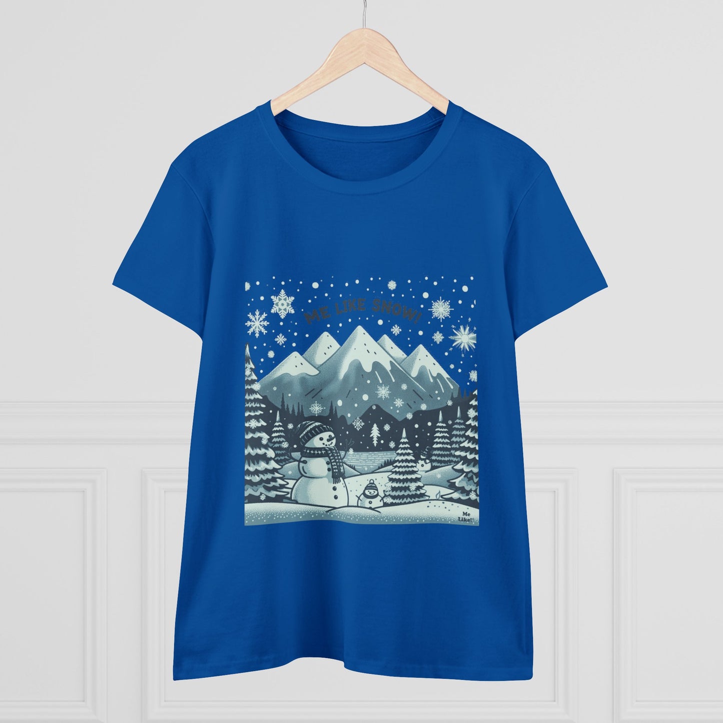 Me Like Snow! - Women's Heavy Cotton Tee - (Snowman #1)