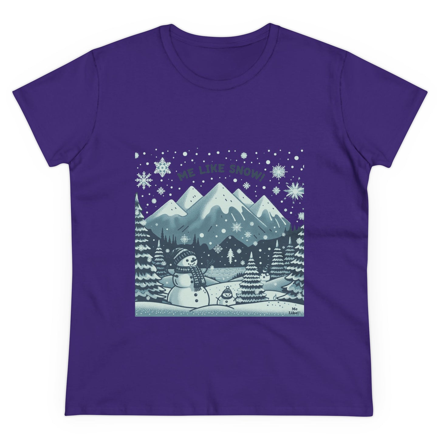 Me Like Snow! - Women's Heavy Cotton Tee - (Snowman #1)