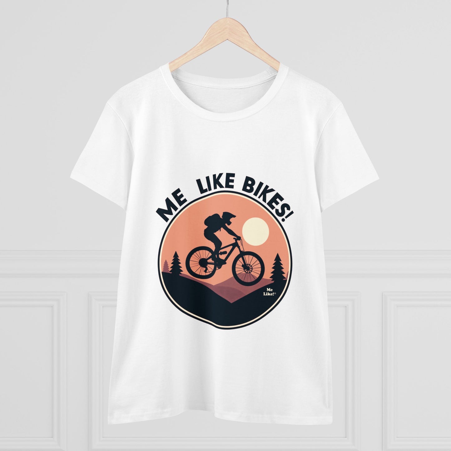 Me Like Bikes! - Women's Heavy Cotton Tee - (Mountain Bike #3)