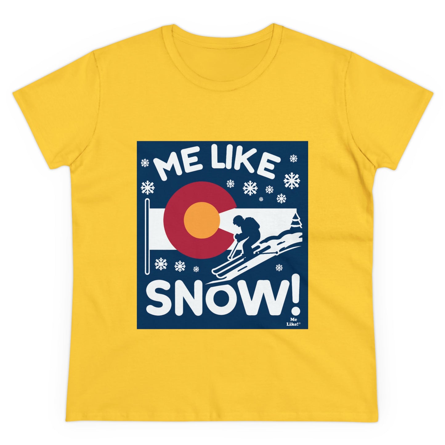 Me Like Snow! - Women's Heavy Cotton Tee - (Ski Colorado #2)