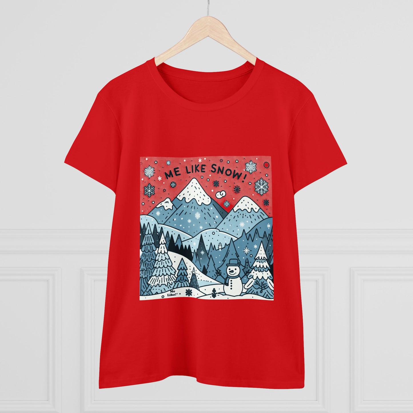 Me Like Snow! - Women's Heavy Cotton Tee - (Snowman #2)