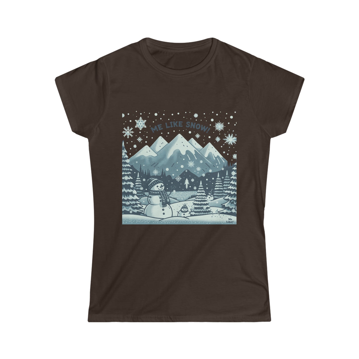 Me Like Snow! - Women's Softstyle Tee - (Snowman #1)
