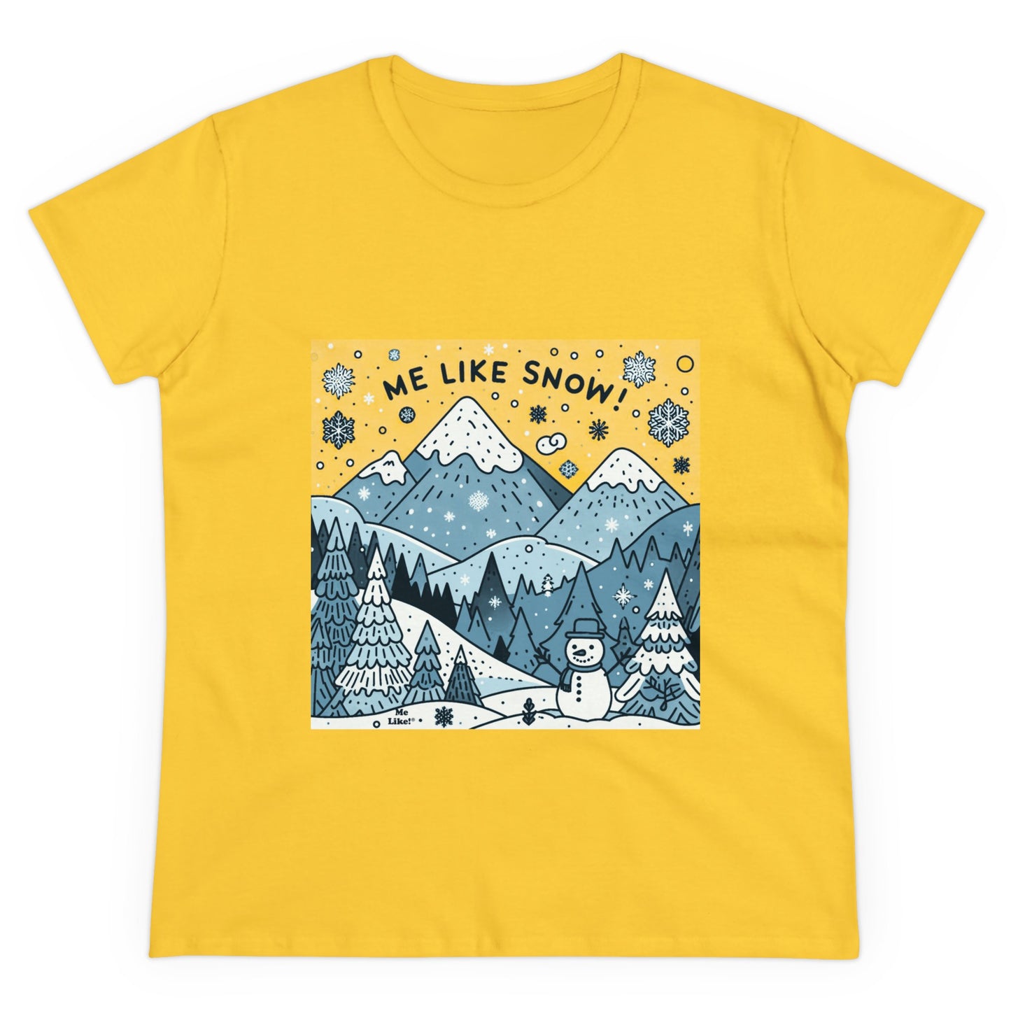 Me Like Snow! - Women's Heavy Cotton Tee - (Snowman #2)