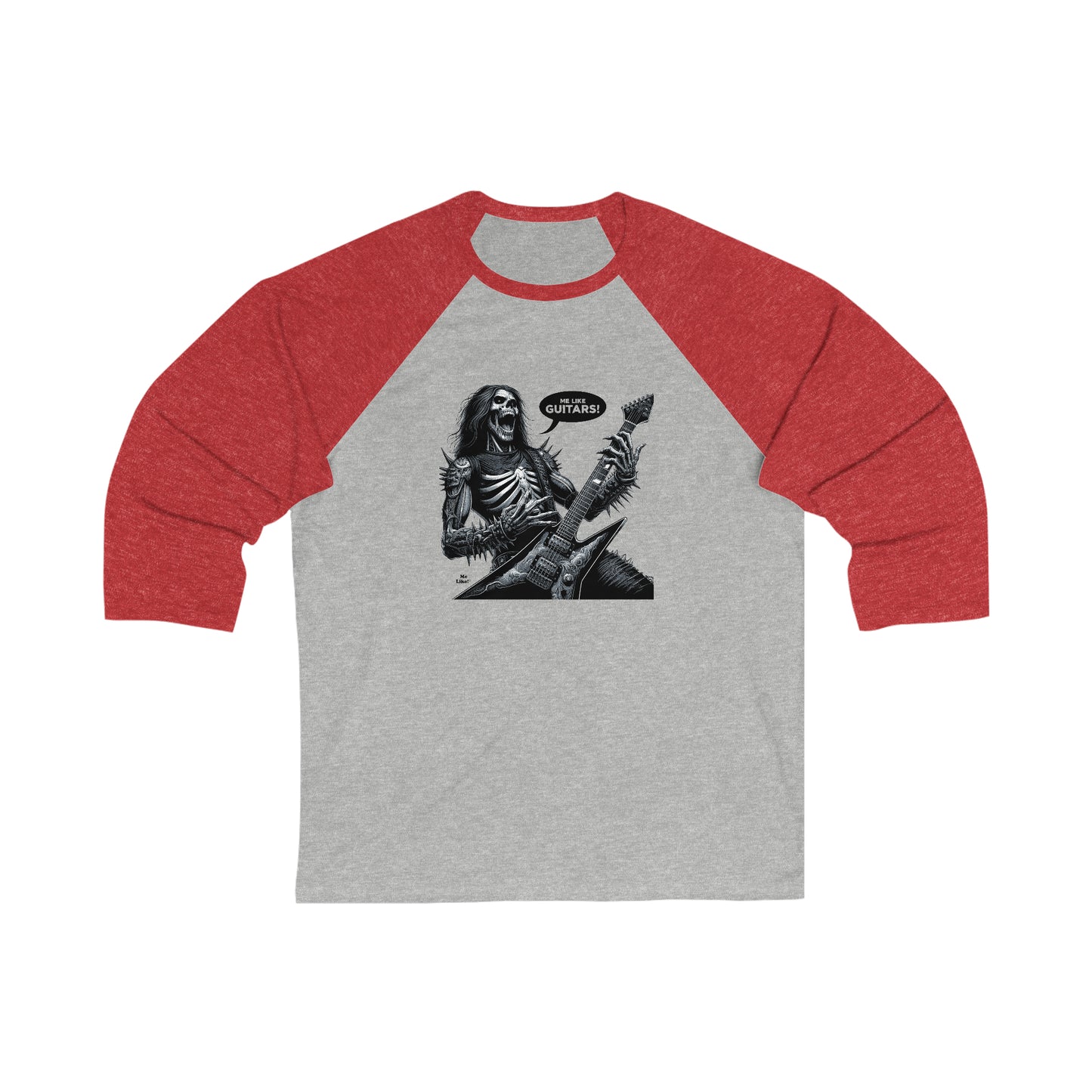 Me Like Guitars! - Unisex 3\4 Sleeve Baseball Tee - Heavy Metal #4