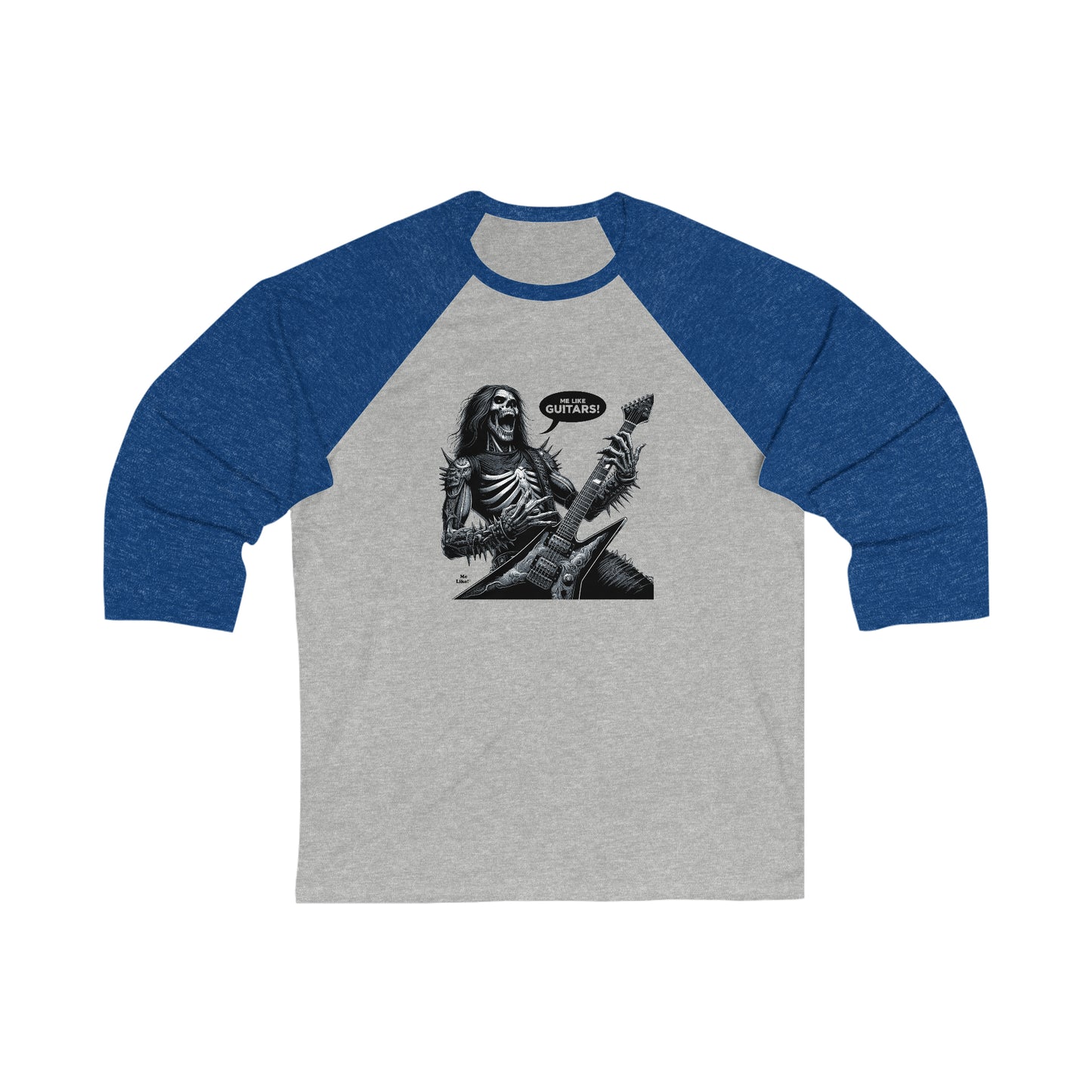 Me Like Guitars! - Unisex 3\4 Sleeve Baseball Tee - Heavy Metal #4