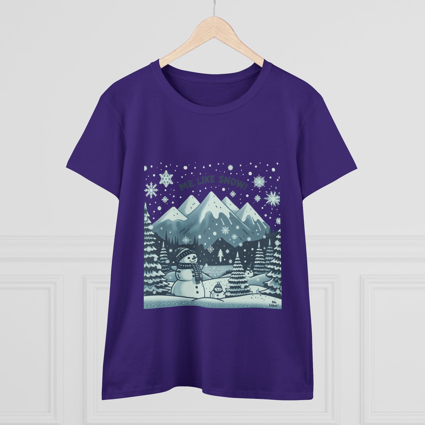 Me Like Snow! - Women's Heavy Cotton Tee - (Snowman #1)