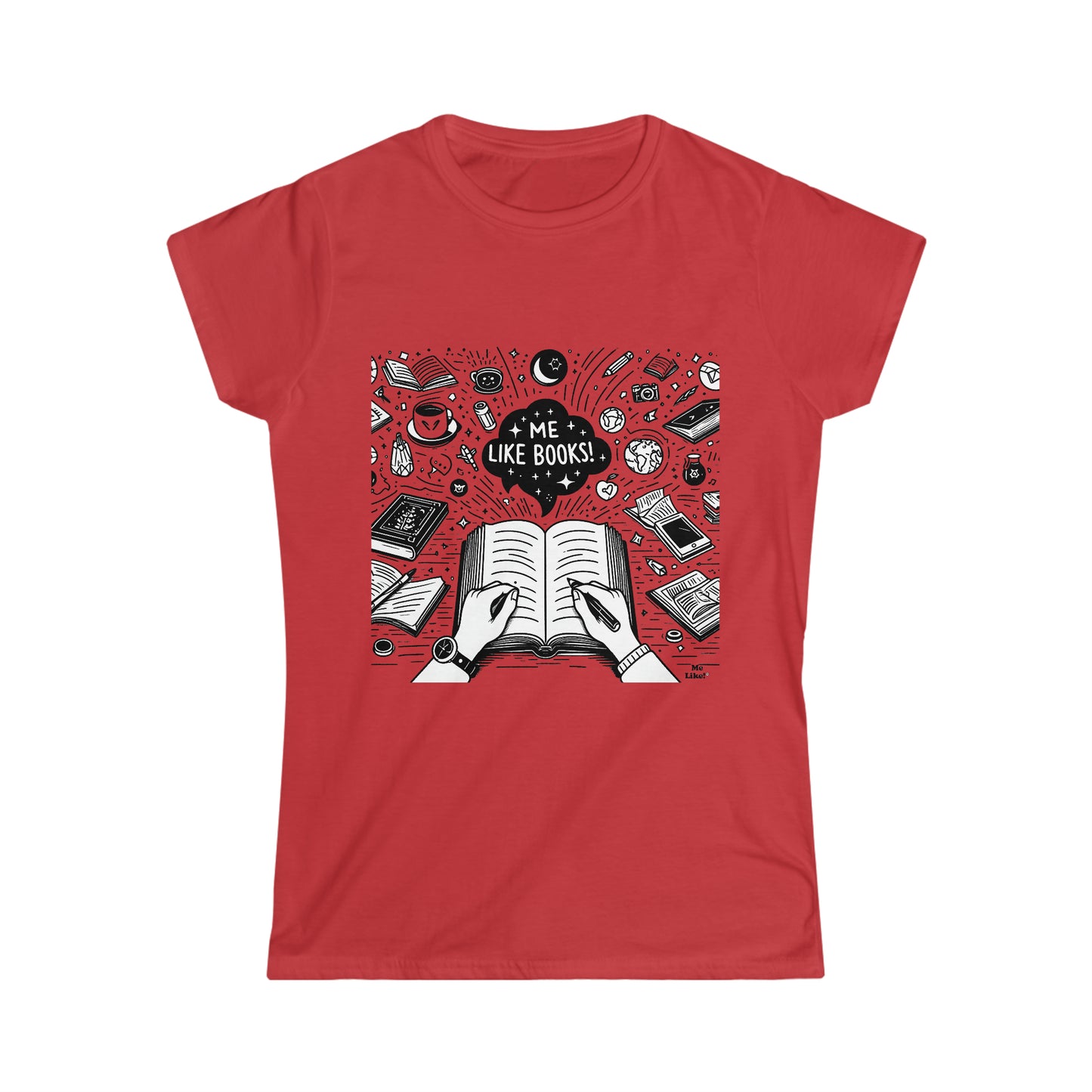 Me Like Books! - Women's Softstyle Tee - (Books #3)