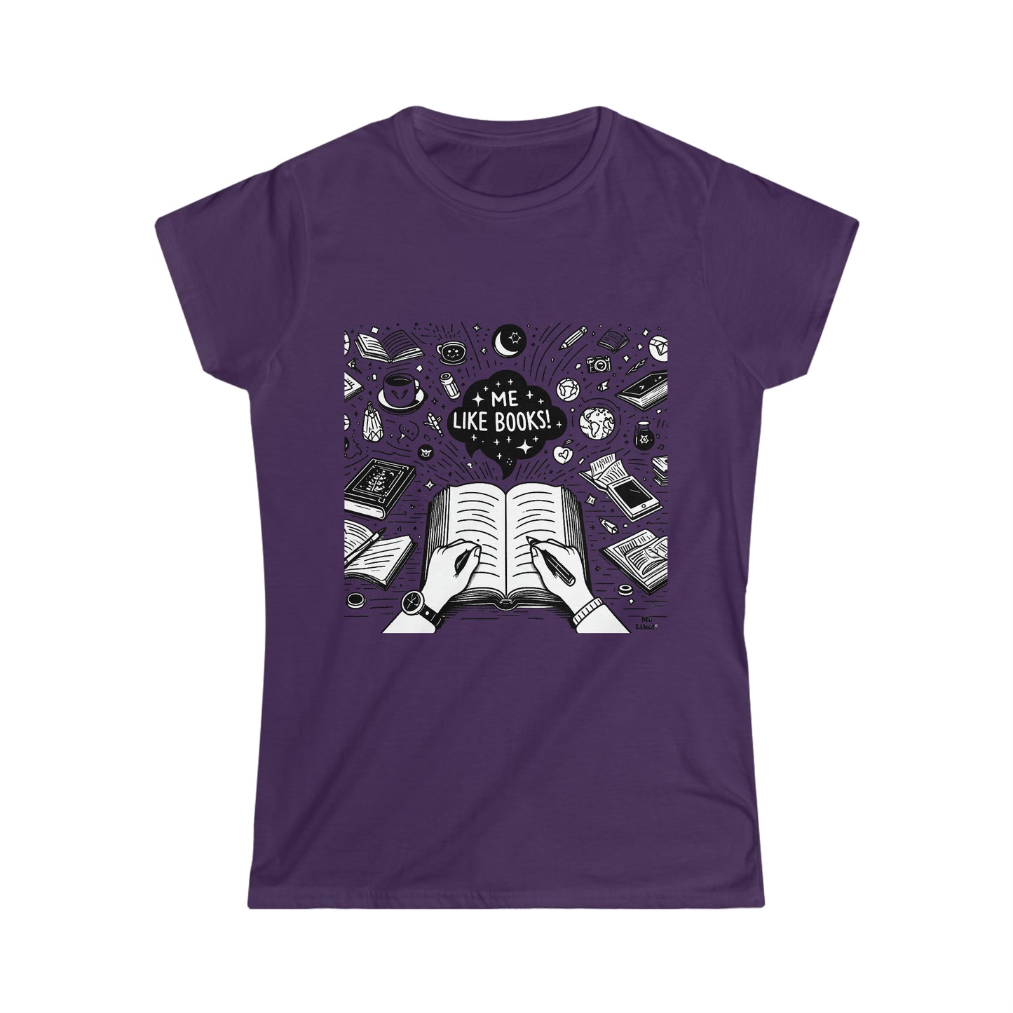 Me Like Books! - Women's Softstyle Tee - (Books #3)