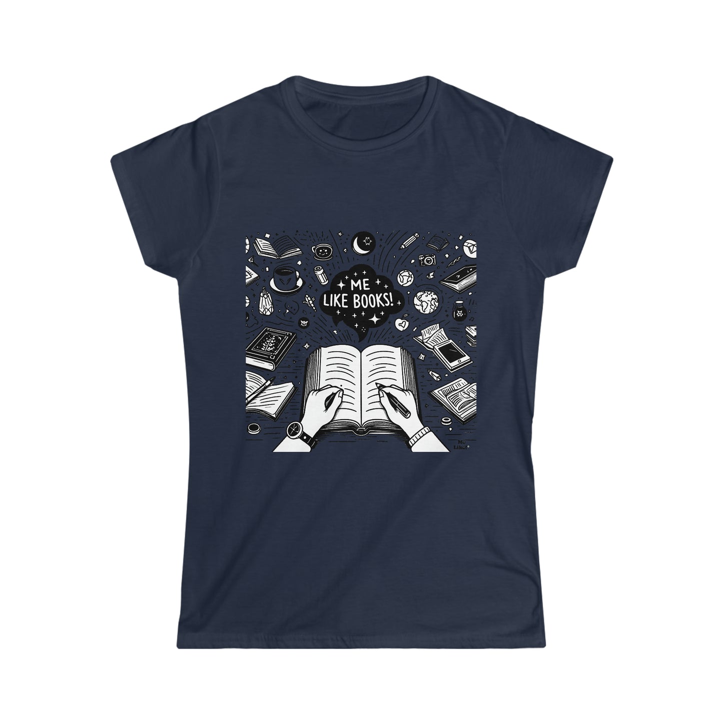 Me Like Books! - Women's Softstyle Tee - (Books #3)