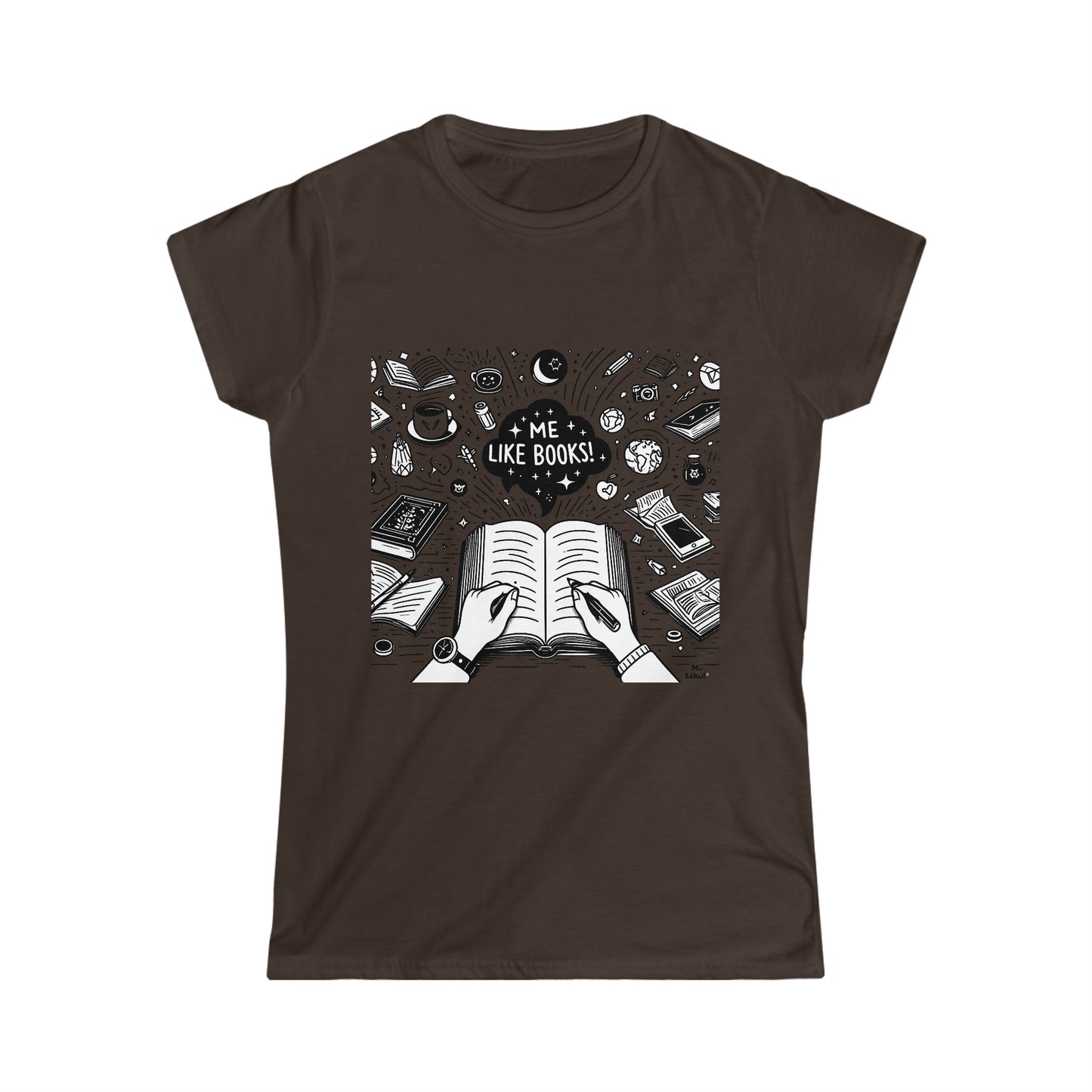 Me Like Books! - Women's Softstyle Tee - (Books #3)
