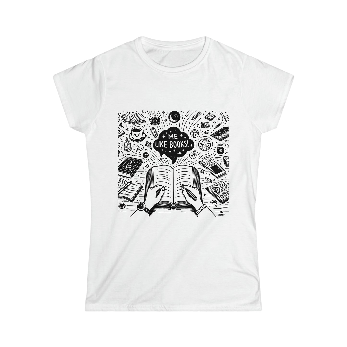 Me Like Books! - Women's Softstyle Tee - (Books #3)