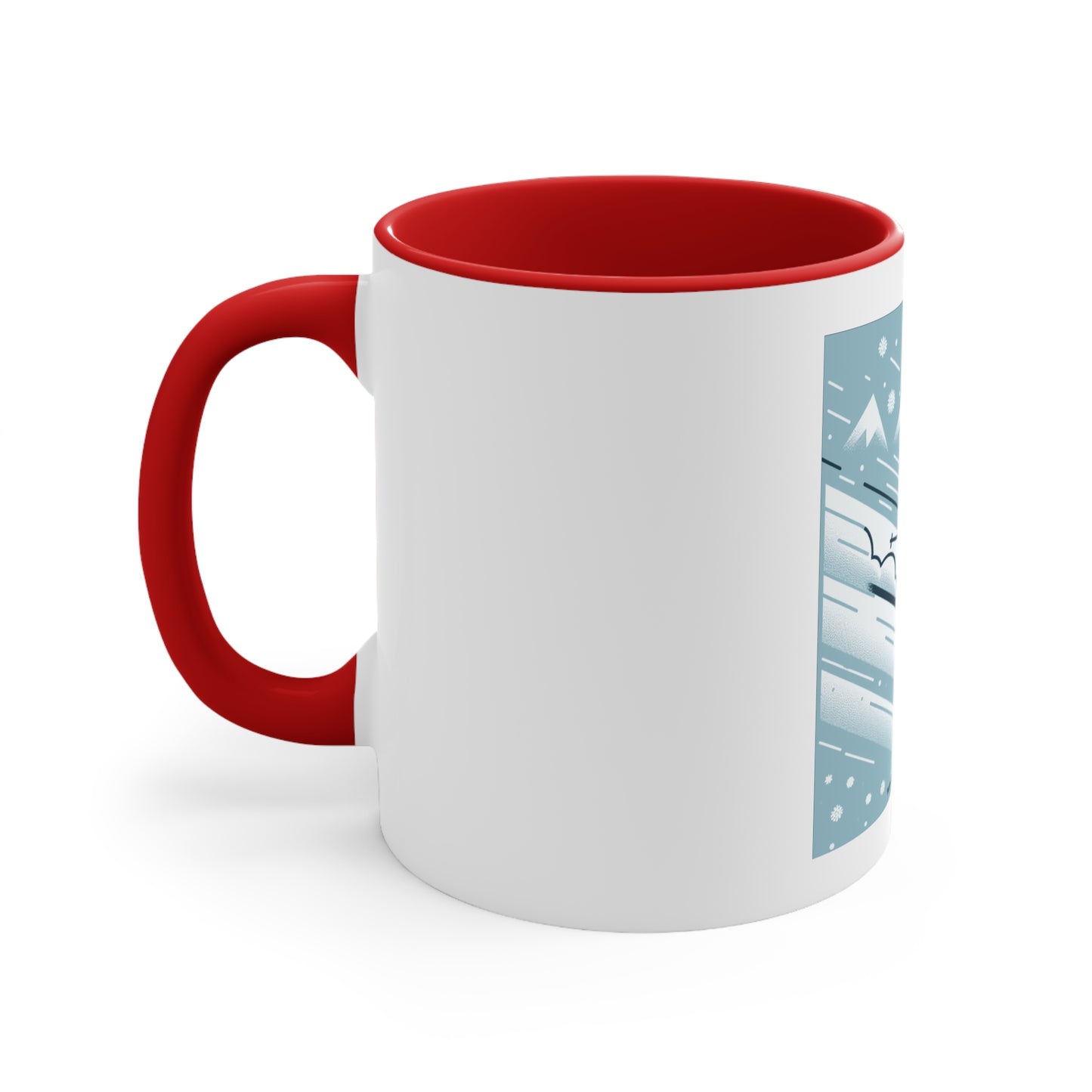 Accent Coffee Mug, 11oz - Me Like Snow! (Ski #2)