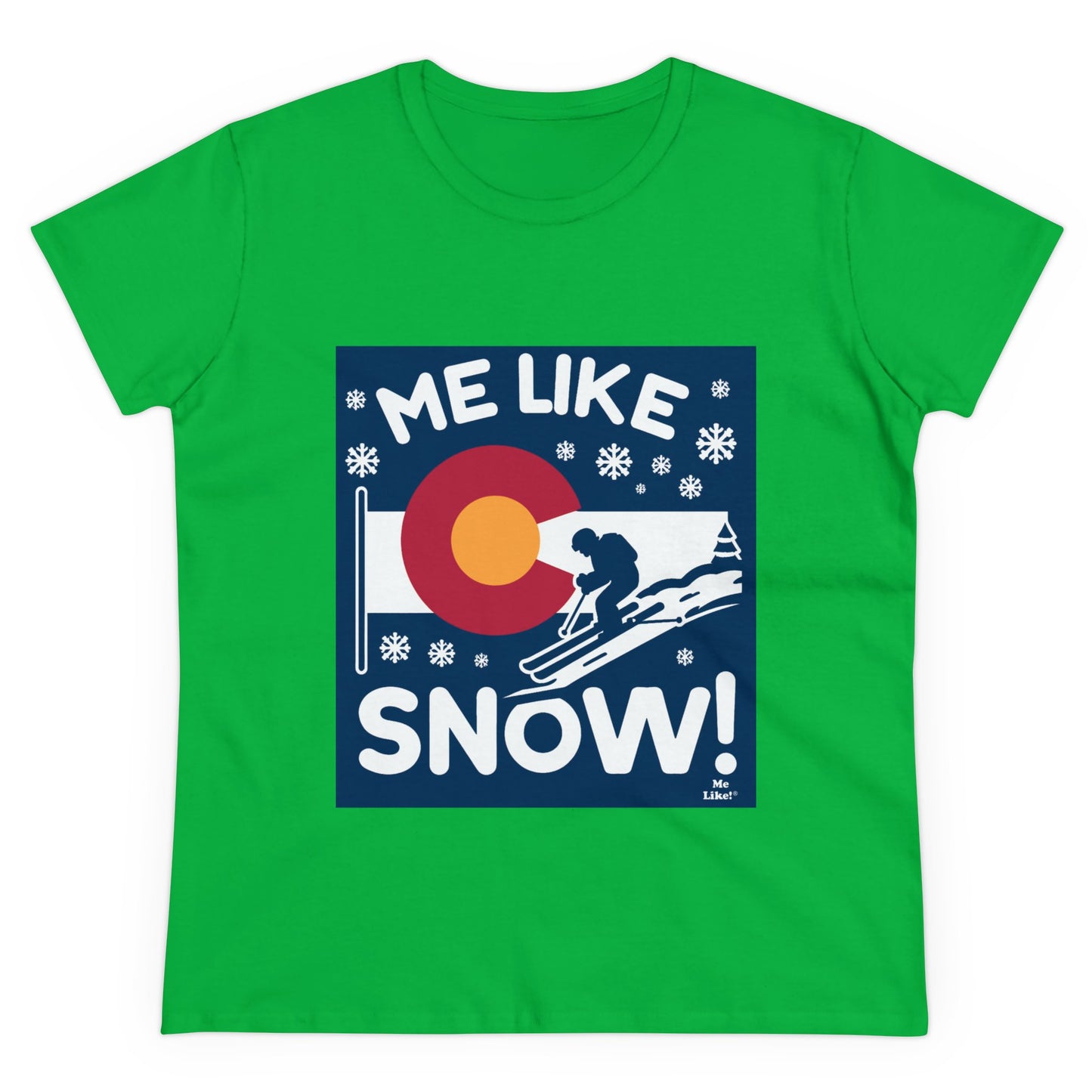 Me Like Snow! - Women's Heavy Cotton Tee - (Ski Colorado #2)
