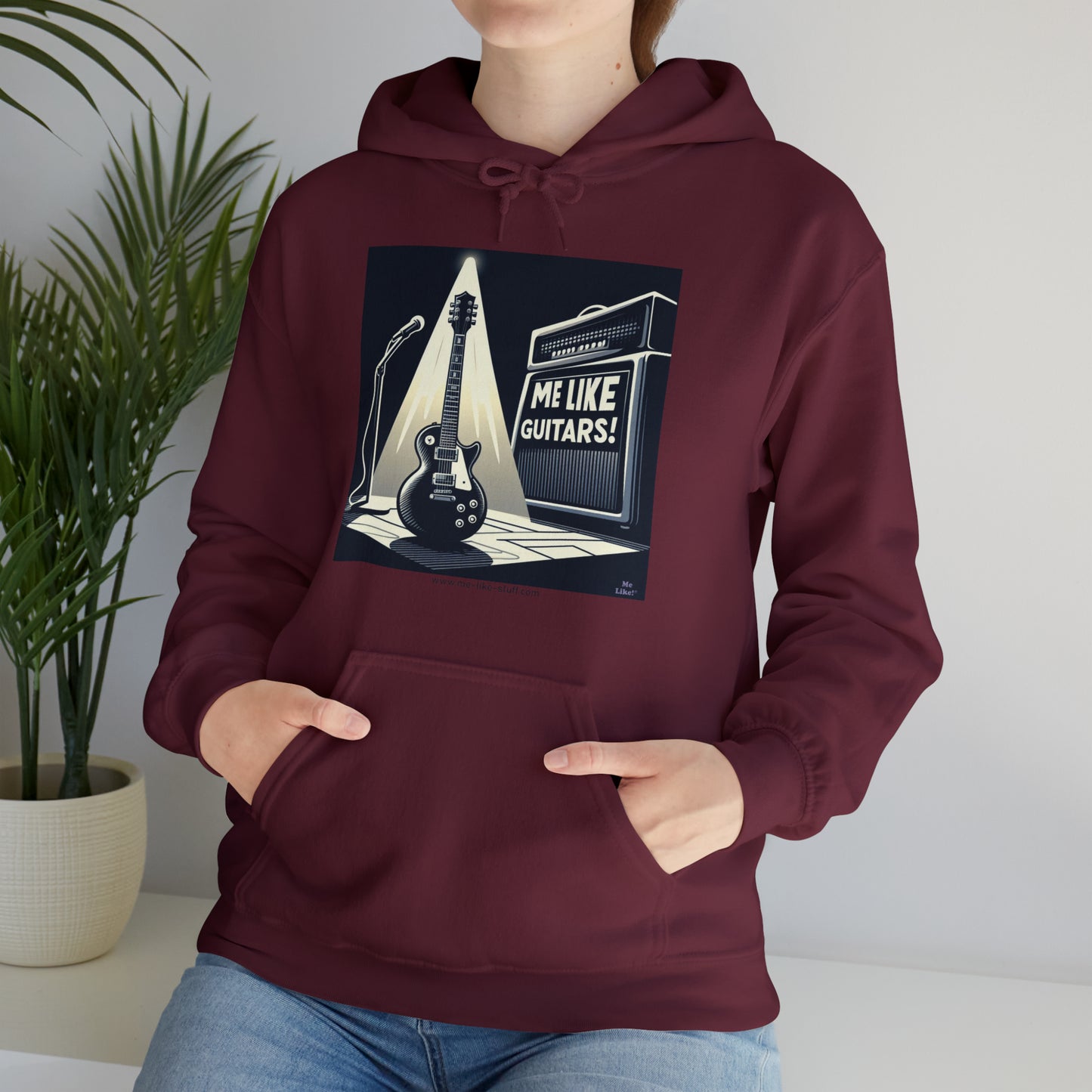 Unisex Heavy Blend™ Hooded Sweatshirt - Me Like Guitars! (Electric #1)