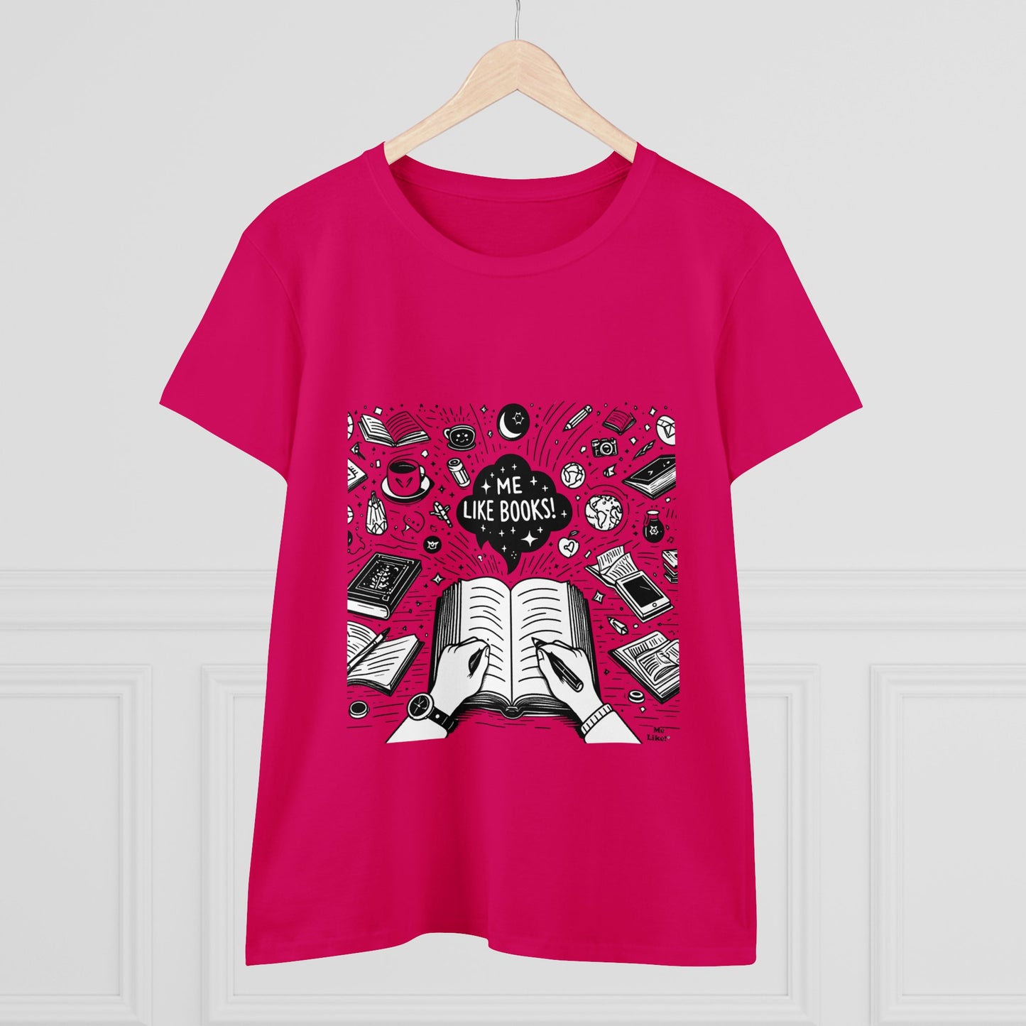 Me Like Books! - Women's Heavy Cotton Tee - (Books #3)