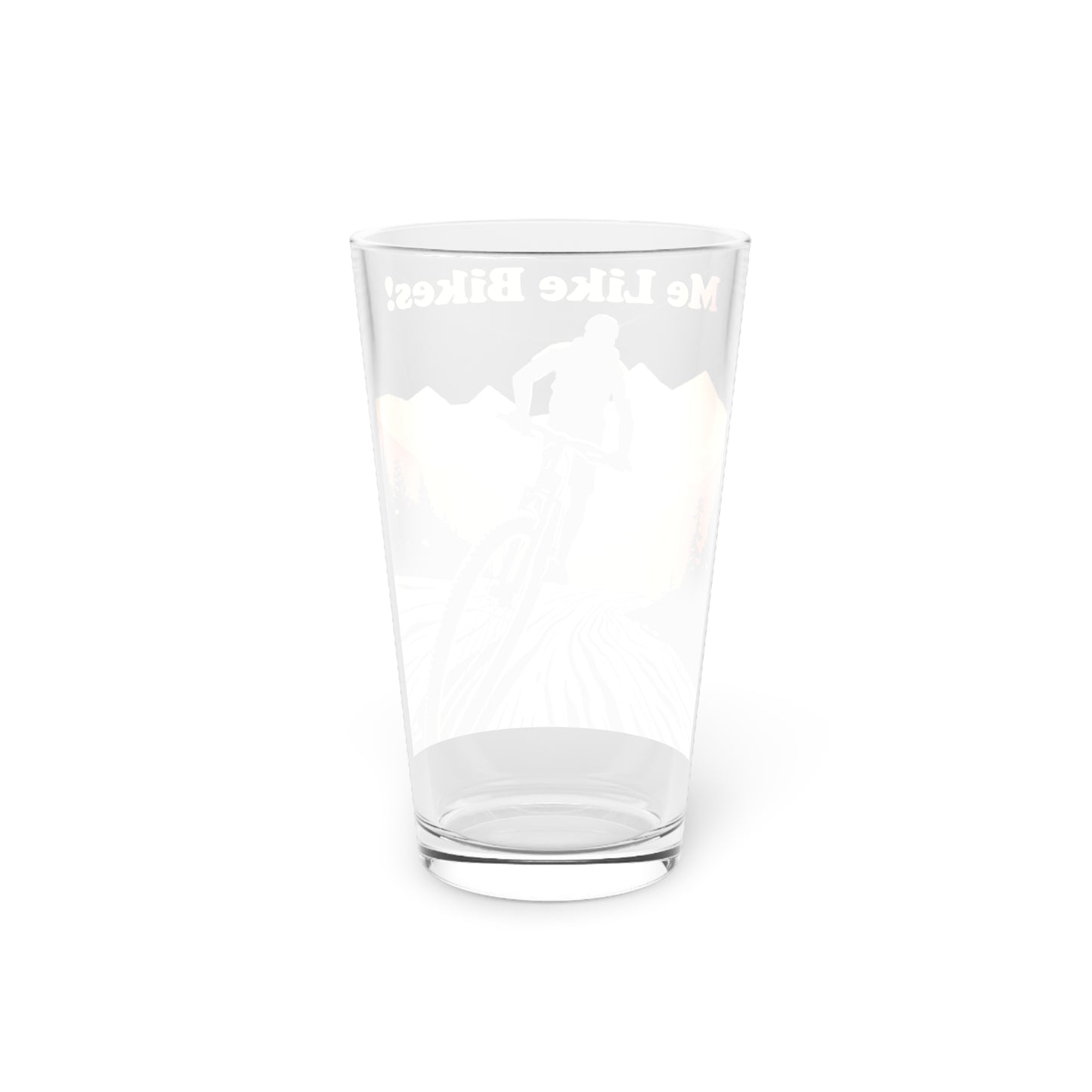 Pint Glass, 16oz - Me Like Bikes! (Mountain Bike #2)