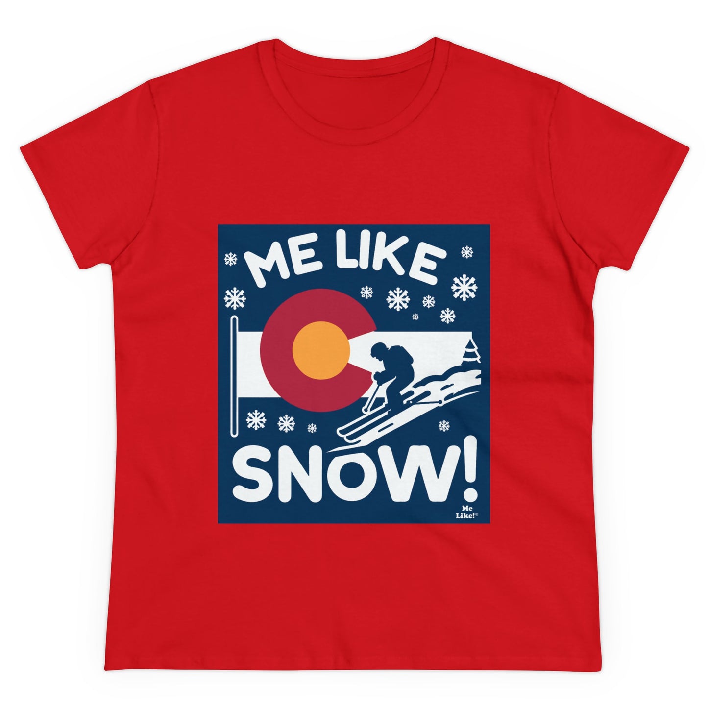 Me Like Snow! - Women's Heavy Cotton Tee - (Ski Colorado #2)