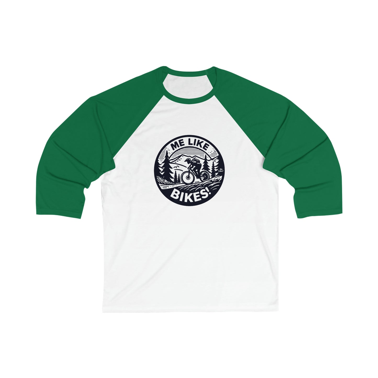 Me Like Bikes! - Unisex 3\4 Sleeve Baseball Tee - (Mountain Bike #4)