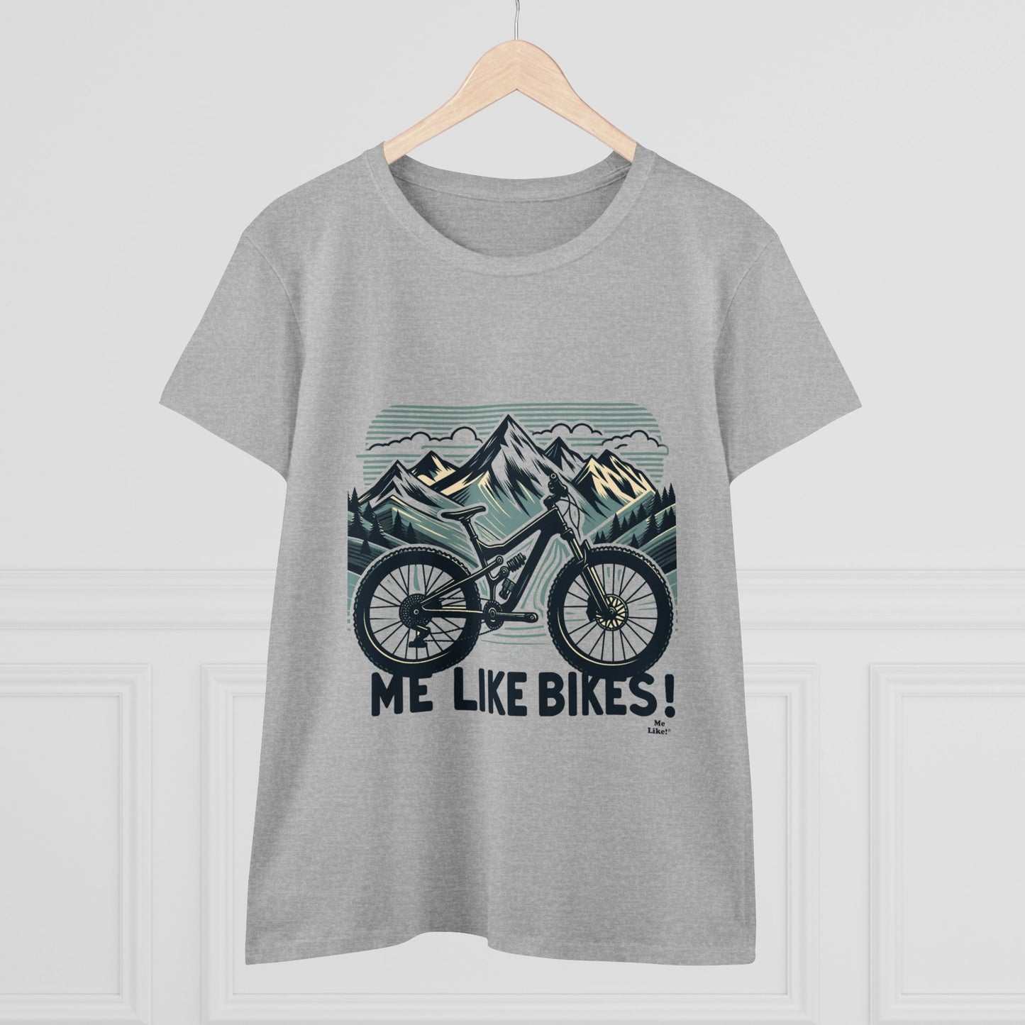 Me Like Bikes! - Women's Heavy Cotton Tee - (Mountain Bike #5)