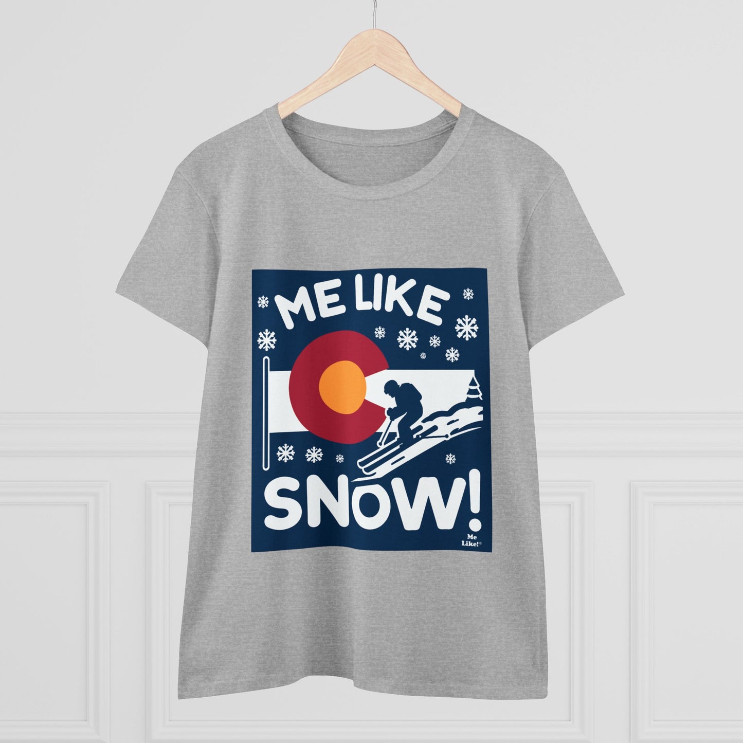 Me Like Snow! - Women's Heavy Cotton Tee - (Ski Colorado #2)