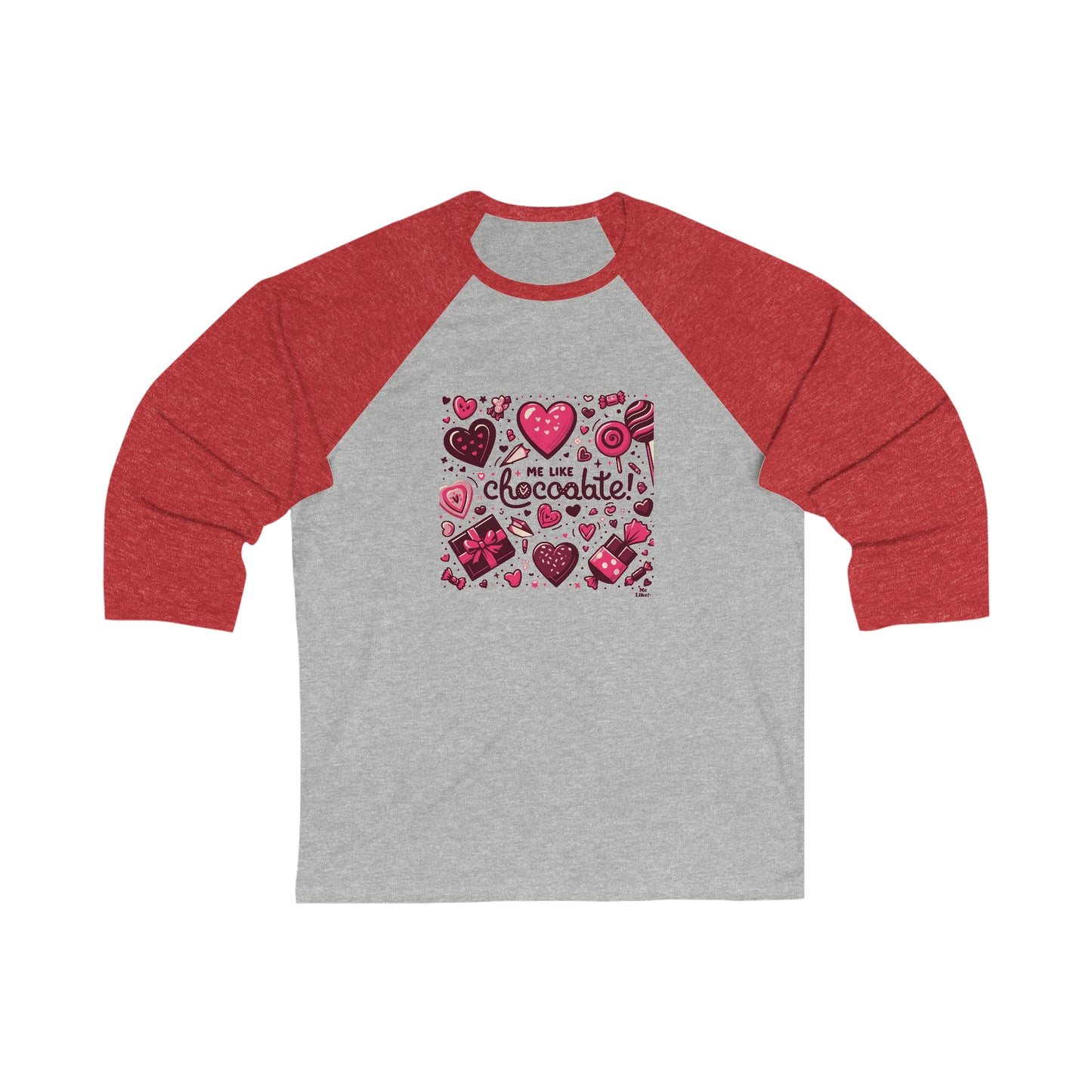 Me Like Chocolate! - Unisex 3\4 Sleeve Baseball Tee - (Chocolate #1)